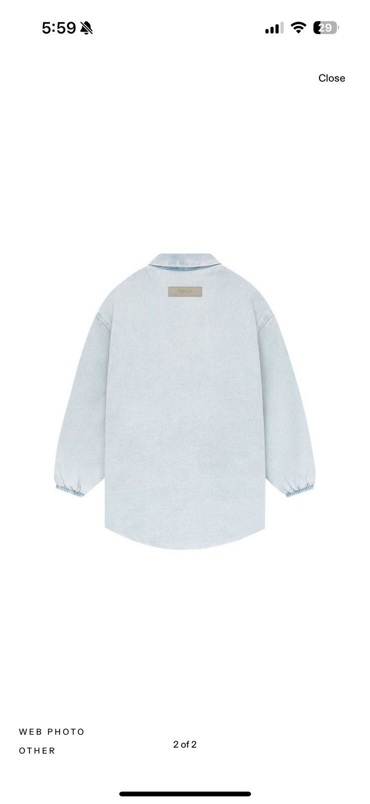 Essentials Fear of God Essentials Kids Denim Filled Shirt Jacket Size US XS / EU 42 / 0 - 1 Thumbnail