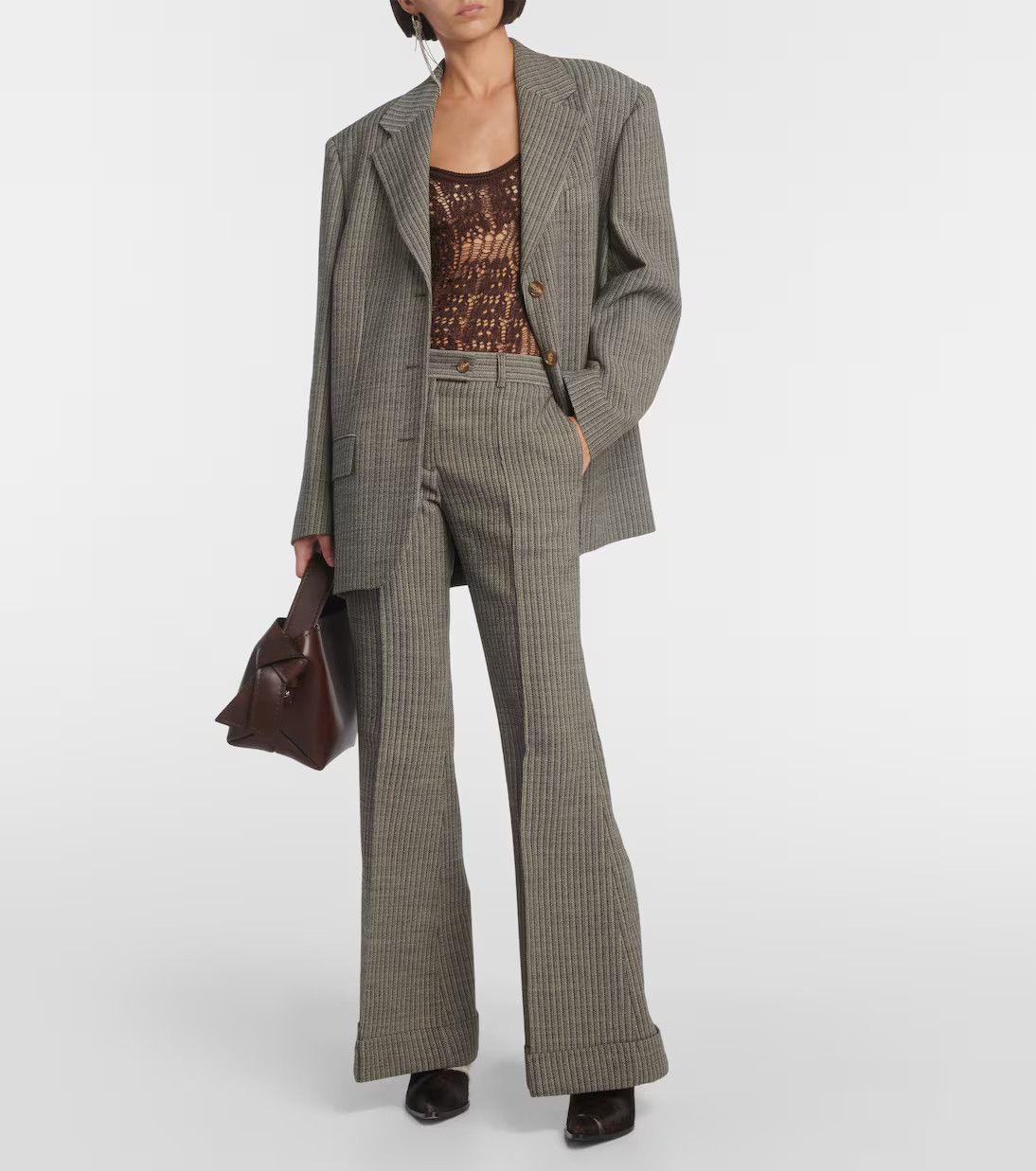 Acne Studios Acne Studios NWT Multicolored Wool-blend Flared Pants EU40 Size 30" / US 8 / IT 44 - 5 Thumbnail