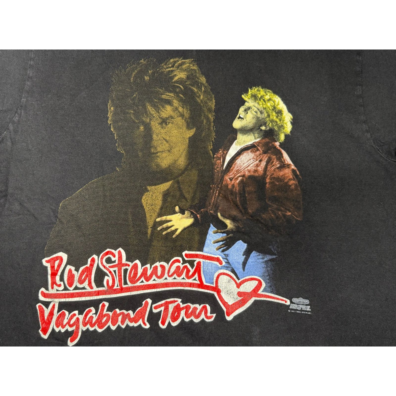 Hanes × Vintage Vintage 1991 Rod Stewart Vagabond Heart Tour T-shirt XL Size US XL / EU 56 / 4 - 4 Thumbnail