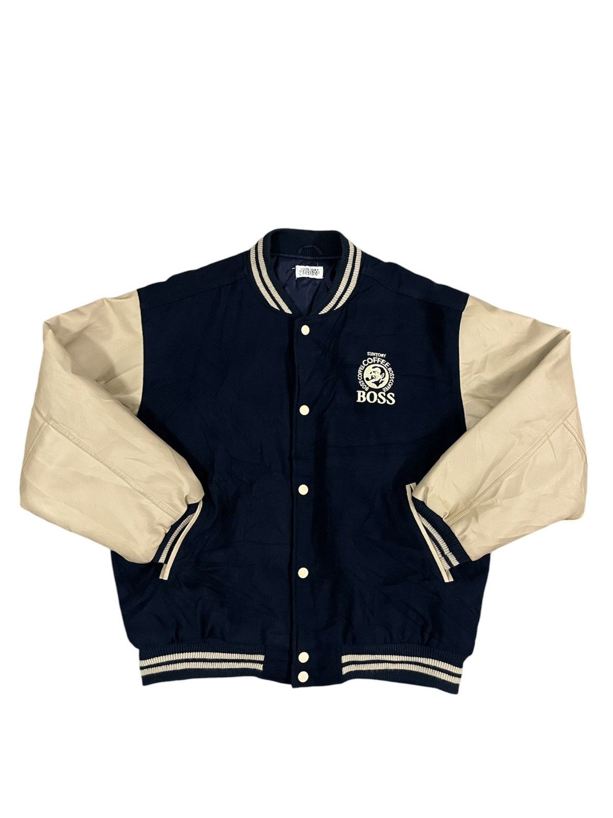 Japanese Brand Suntory Coffee Boss Embroidered Big Logo Varsity Jacket Size US L / EU 52-54 / 3 - 1 Thumbnail