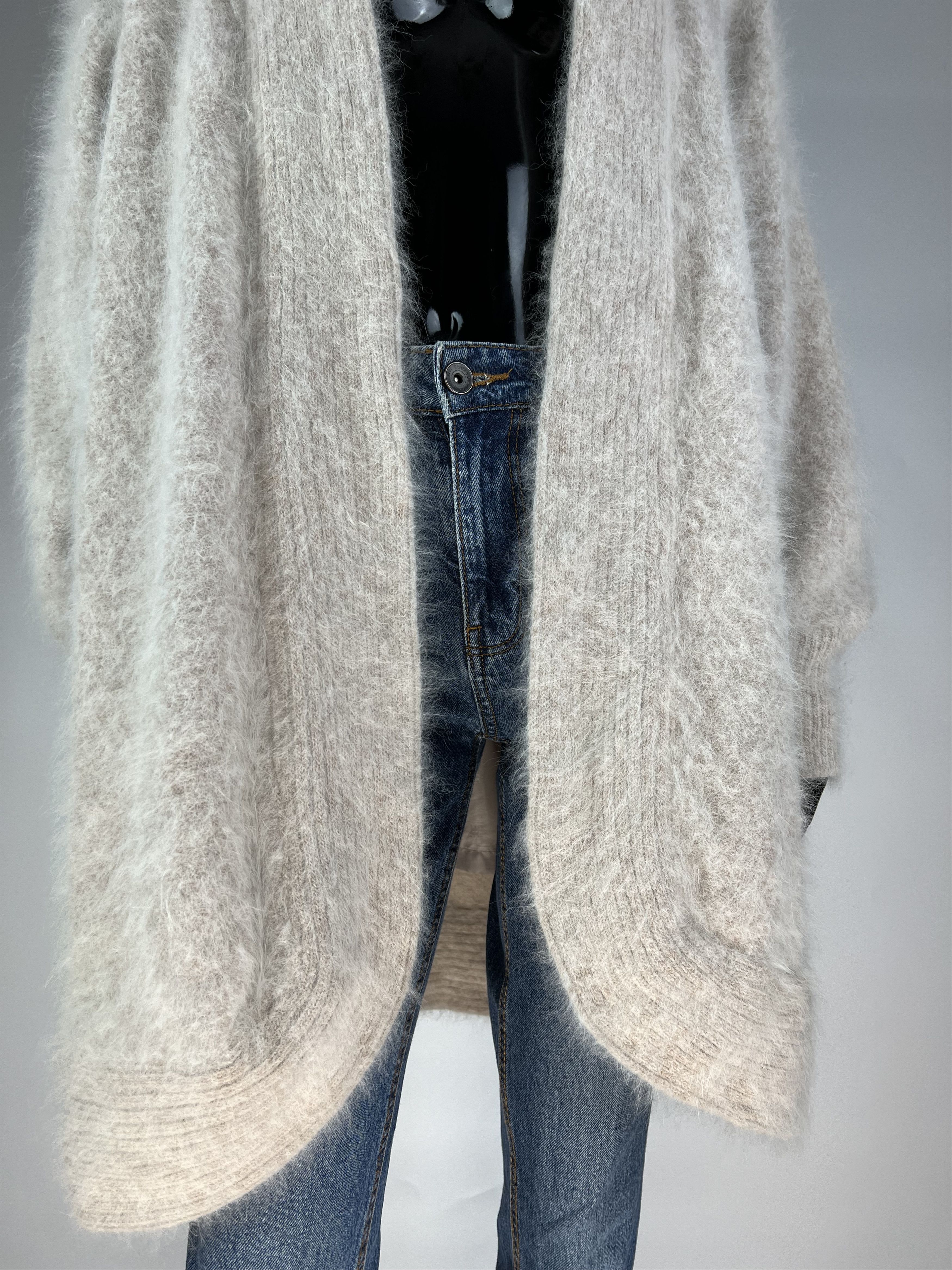 Designer × Vintage Venesha Vintage 80% Angora Cardigan Open Front Korea Size M Size M / US 6-8 / IT 42-44 - 7 Thumbnail