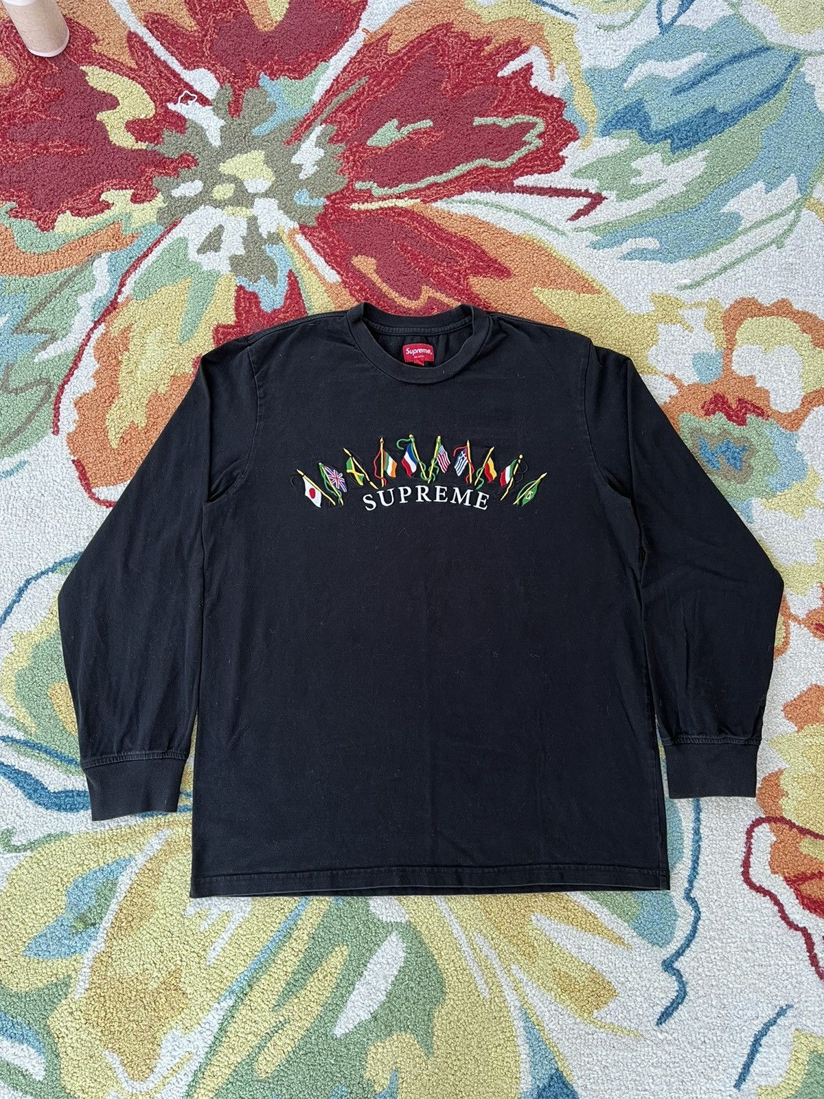 Supreme Supreme Flags L/S Top FW19 Black | Grailed