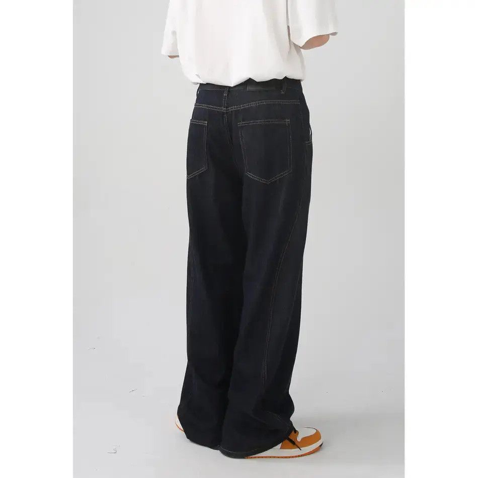 Japanese Brand Retro loose straight leg casual jeans Size US 32 / EU 48 - 3 Thumbnail