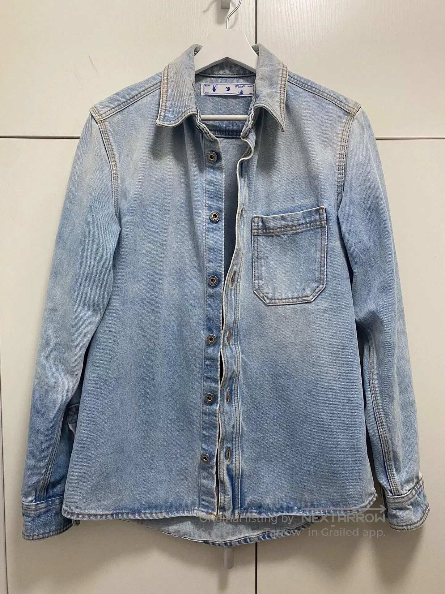 Off-White OFF WHITE Washed Denim Jacket. Size US S / EU 44-46 / 1 - 1 Thumbnail