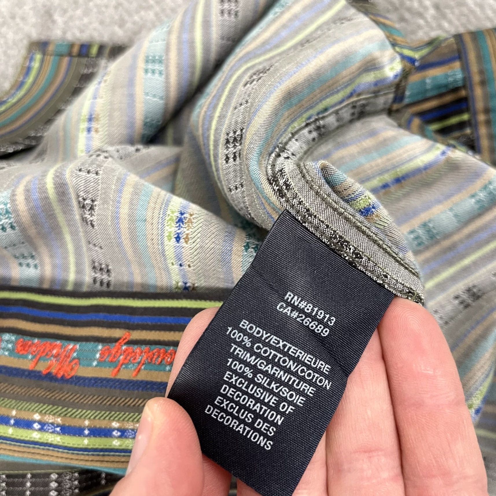 Robert Graham VINTAGE Robert Graham Shirt Mens Large Silk Trim Striped Button Up Preppy Party Retro Size US L / EU 52-54 / 3 - 6 Thumbnail