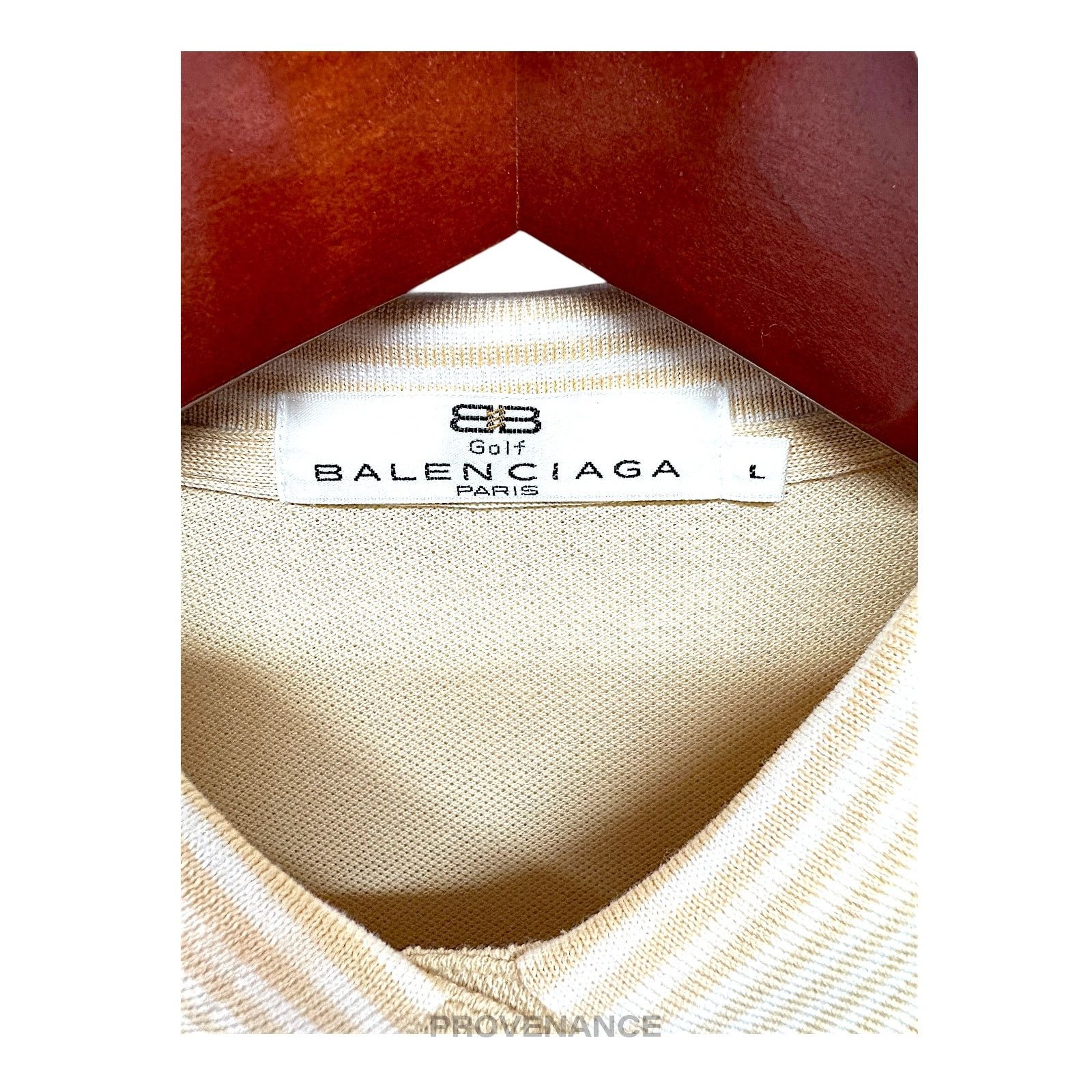 Balenciaga 🔴 Balenciaga Golf Long Sleeve Polo Shirt - Sand L Size US L / EU 52-54 / 3 - 4 Thumbnail