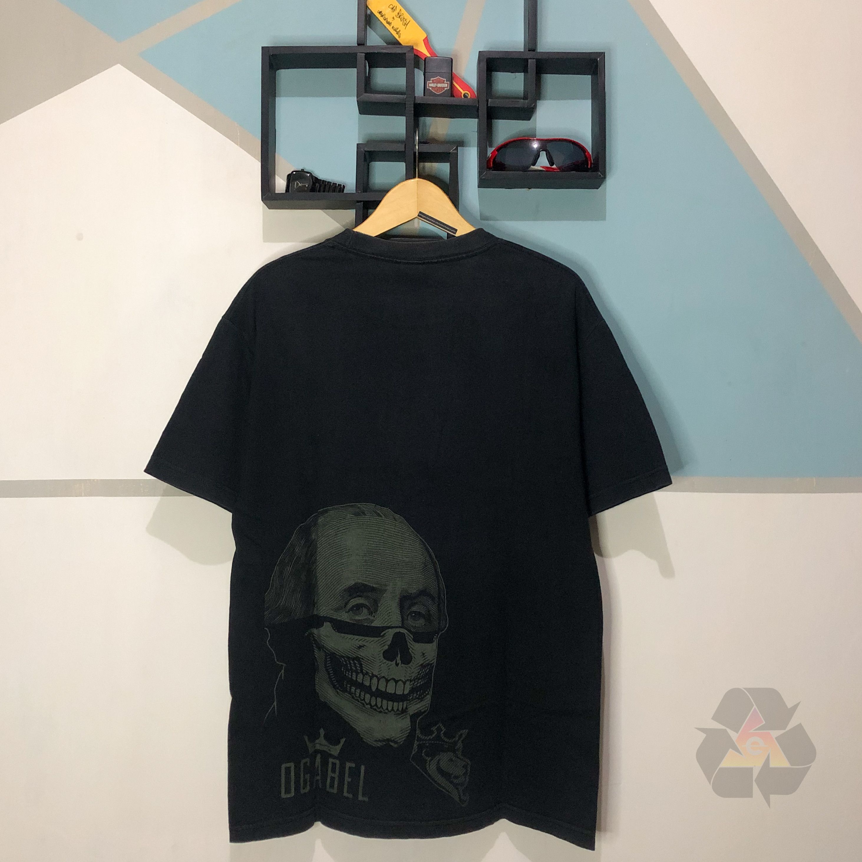 Japanese Brand Vintage Ogabel Double Printed All Hustle No Love T-Shirt Size US L / EU 52-54 / 3 - 12 Thumbnail