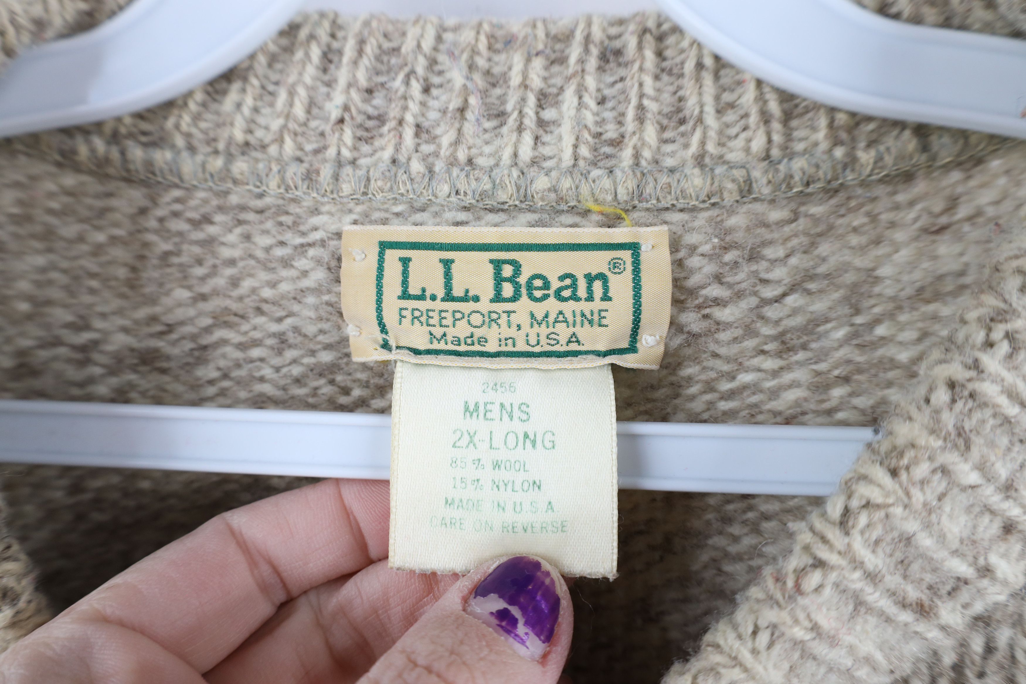 L.L. Bean × Vintage Vintage 70s LL Bean Blend Knit Crewneck Sweater Beige USA Size US XL / EU 56 / 4 - 5 Thumbnail