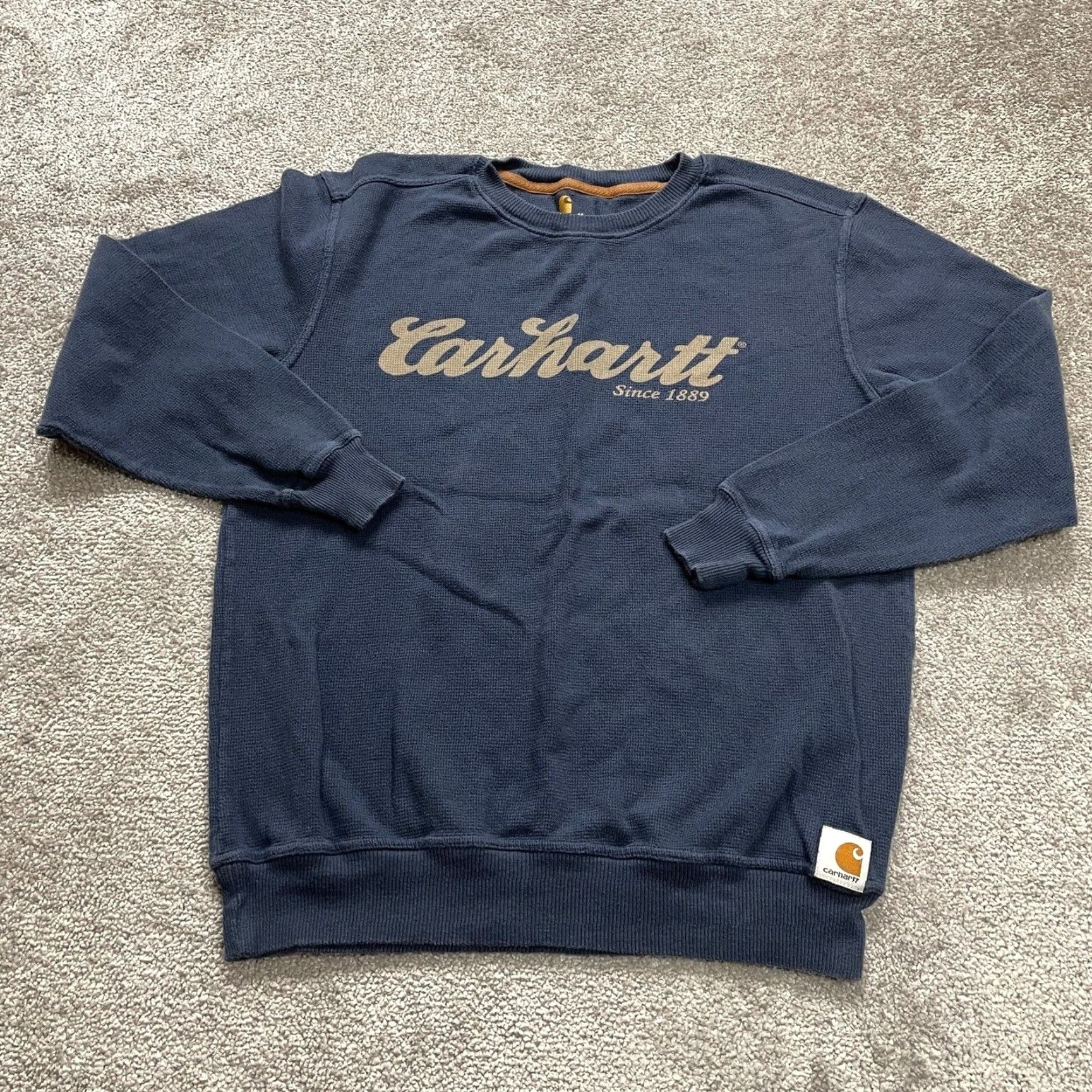 Carhartt Carhartt Sweatshirt Women M Blue Cotton Crew Neck Pullover All Seasons Breathable Lightweight Logo Outdoor Casual Womens Size M / US 6-8 / IT 42-44 - 2 Thumbnail