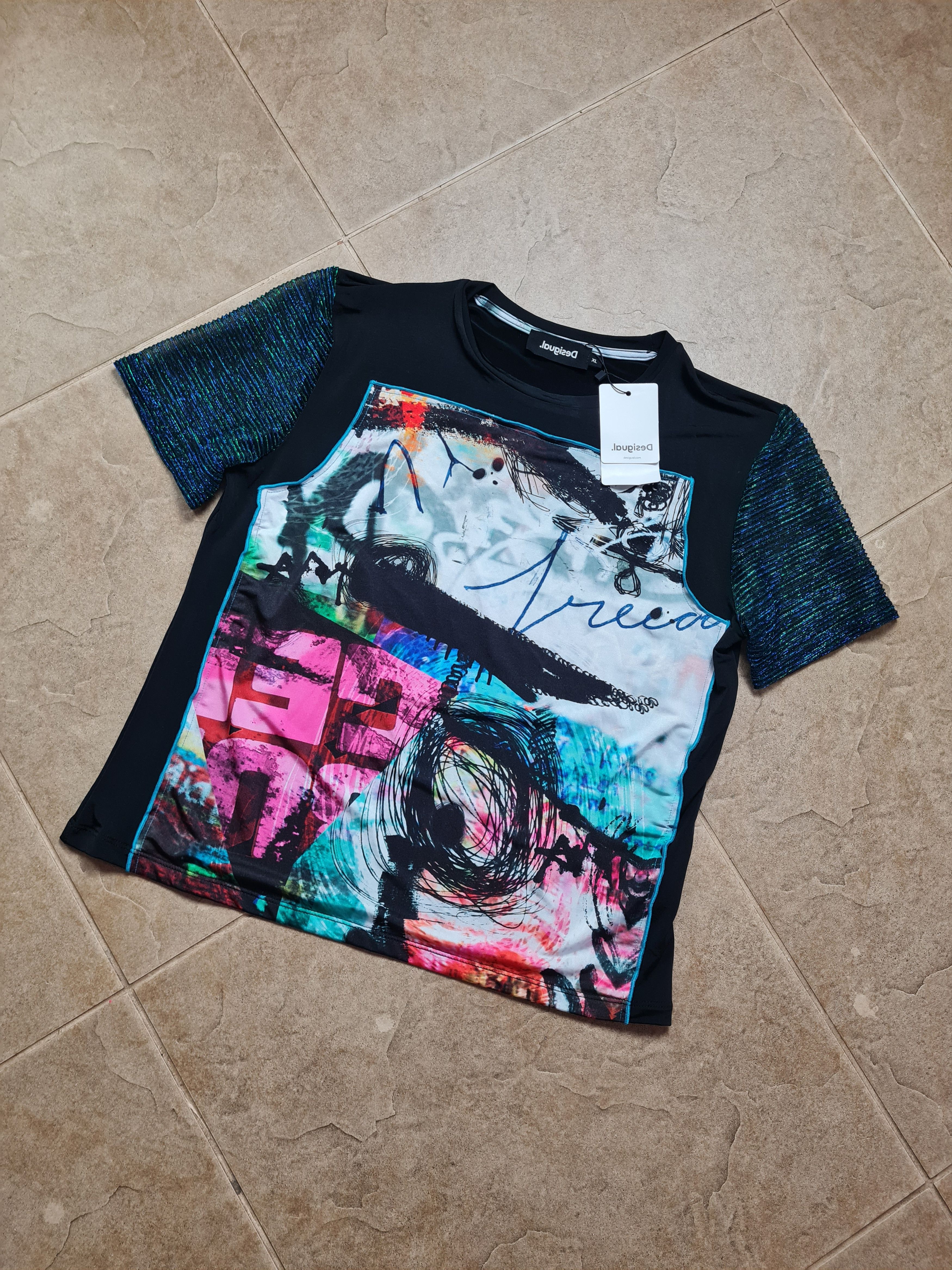 Desigual Womens Arty patchwork T-shirt Desigual Multicolor Size Xl Size XL / US 12-14 / IT 48-50 - 5 Thumbnail