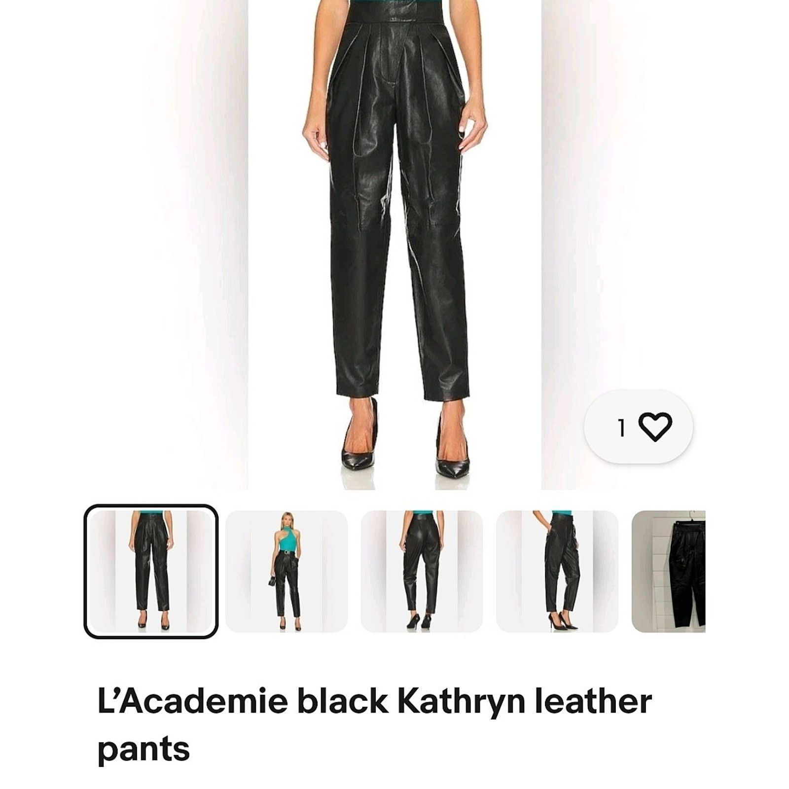 & Other Stories L’Academie Black Kathryn Leather Women Pants Size S Size 27" / US 4 / IT 40 - 1 Thumbnail