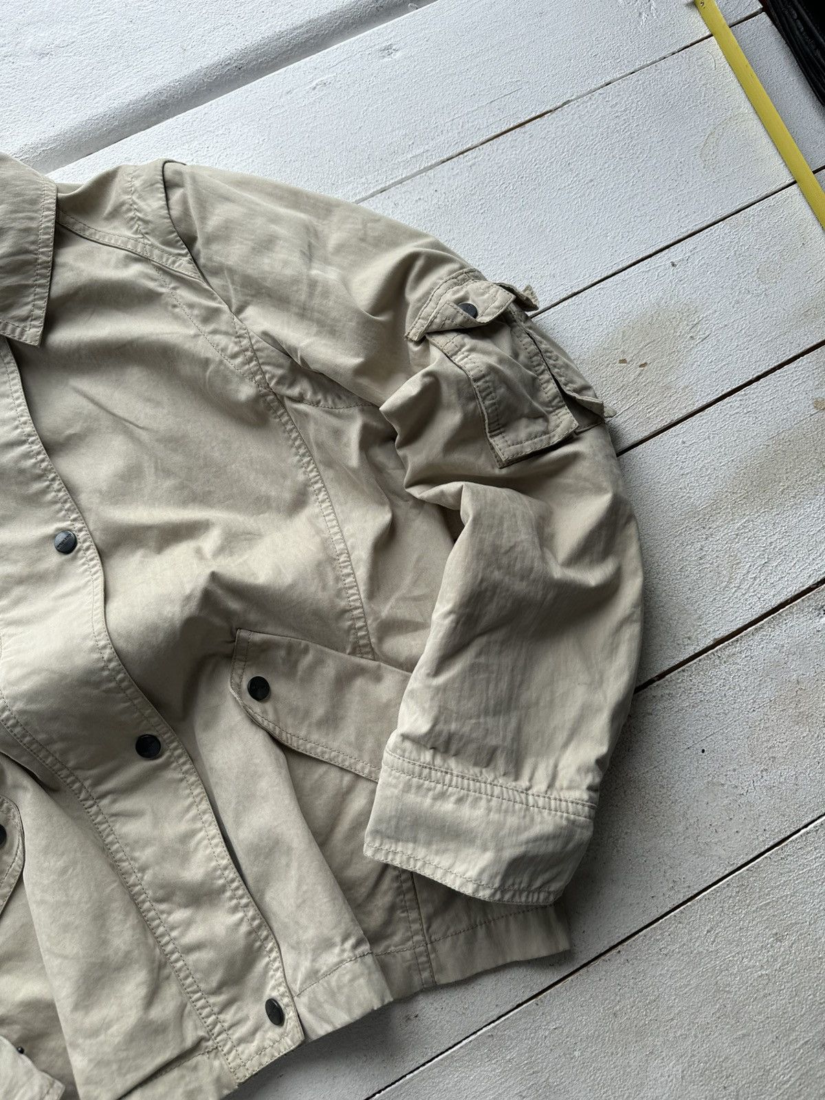 Max Mara × Weekend Max Mara 🚨RARE Max Mara Weekend Jacket beige distress luxury Size M / US 6-8 / IT 42-44 - 2 Thumbnail