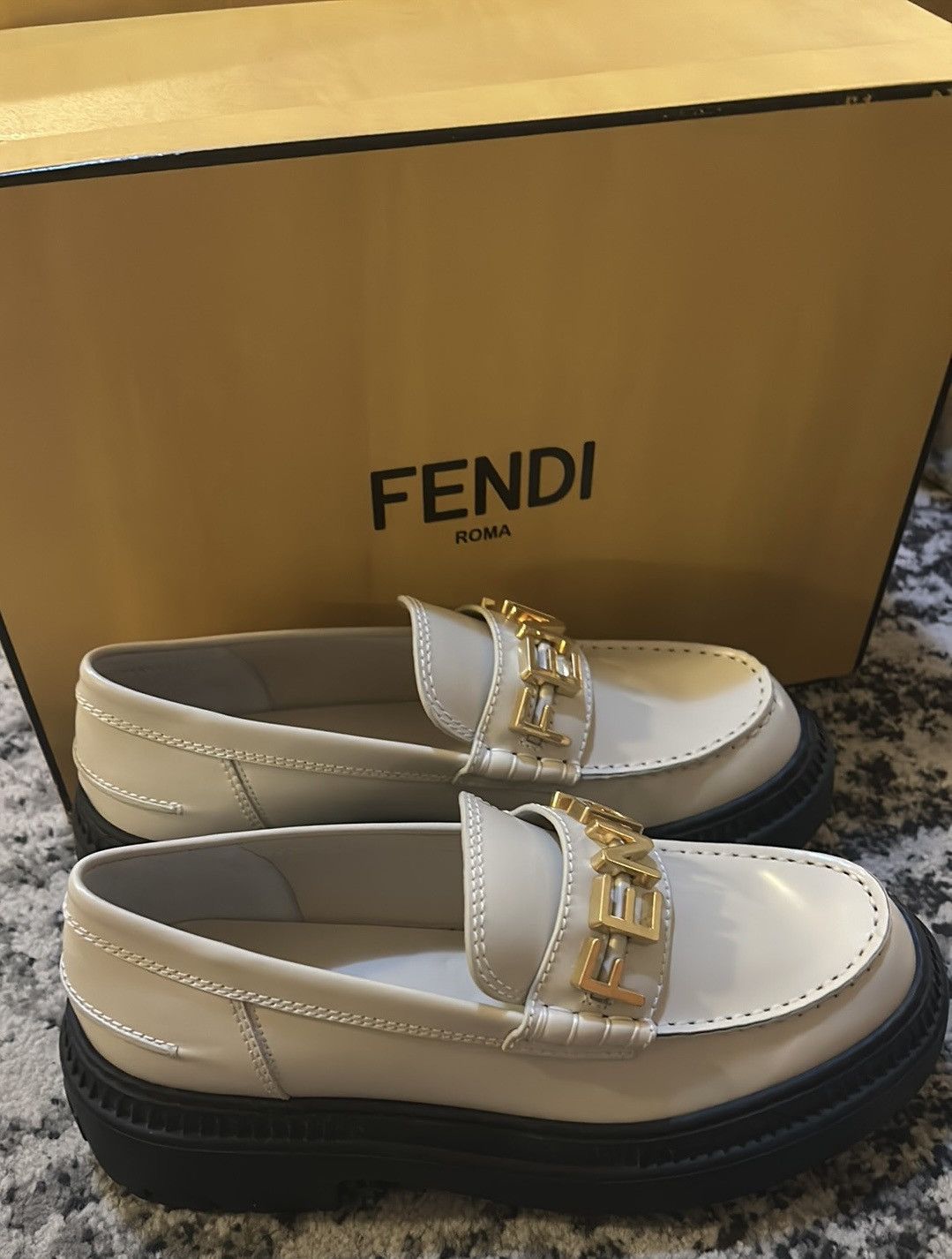 Fendi FENDI Vitello Abrasivato Fendigraphy 50mm Loafers Size US 8 / IT 38 - 4 Thumbnail