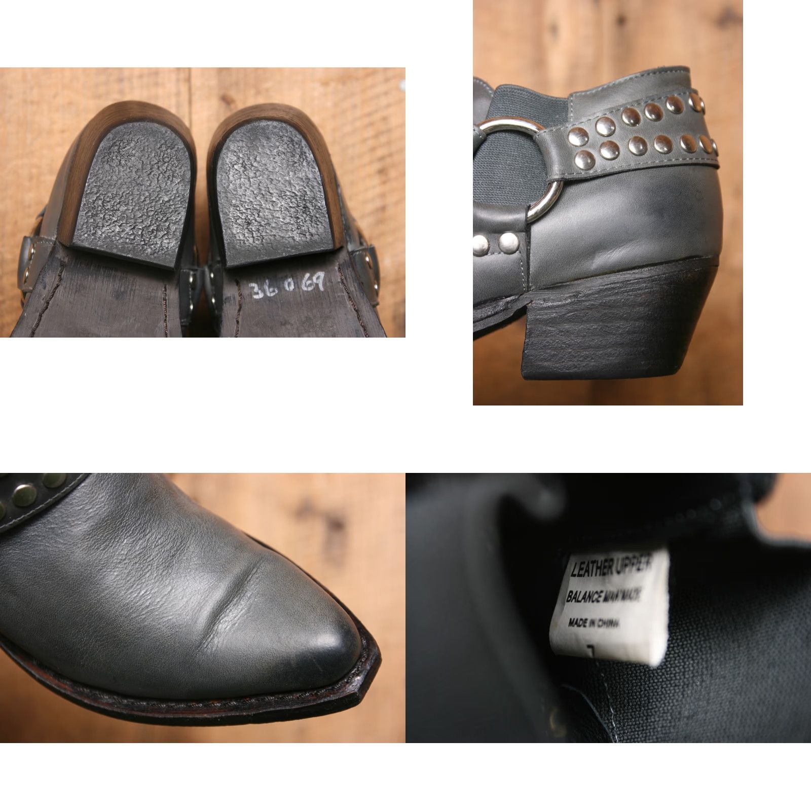 Jeffrey Campbell JEFFREY CAMPBELL Gray Leather Studded O-Ring Harness Low Ankle Booties Sz. 7 Womens Bootie Leather Gray 7 Size ONE SIZE - 8 Thumbnail