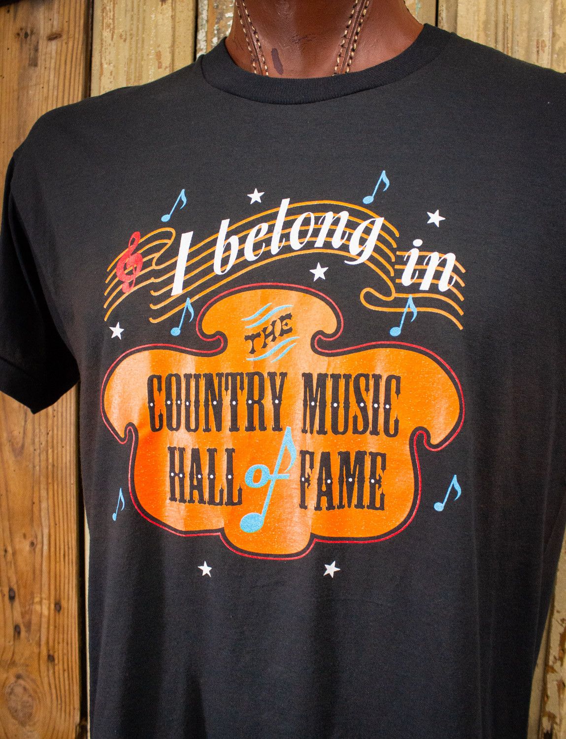 Vintage I Belong In The Country Music Hall of Fame Graphic Tee 80s Size US XL / EU 56 / 4 - 2 Thumbnail