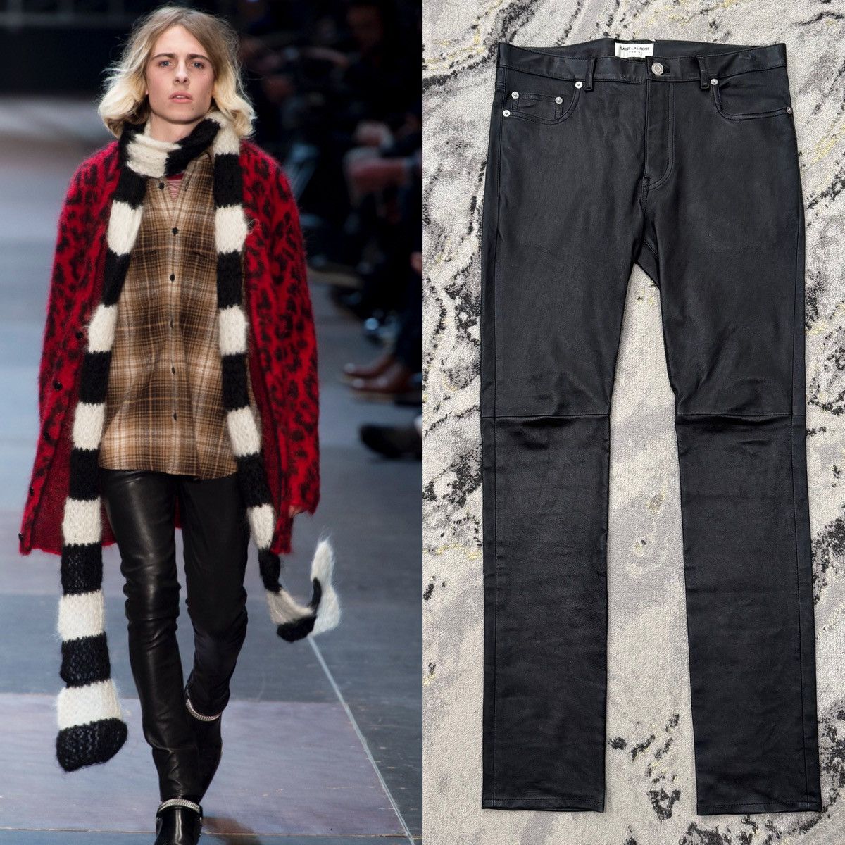 Saint Laurent Paris Saint Laurent FW13 leather D02s Size US 31 - 1 Thumbnail