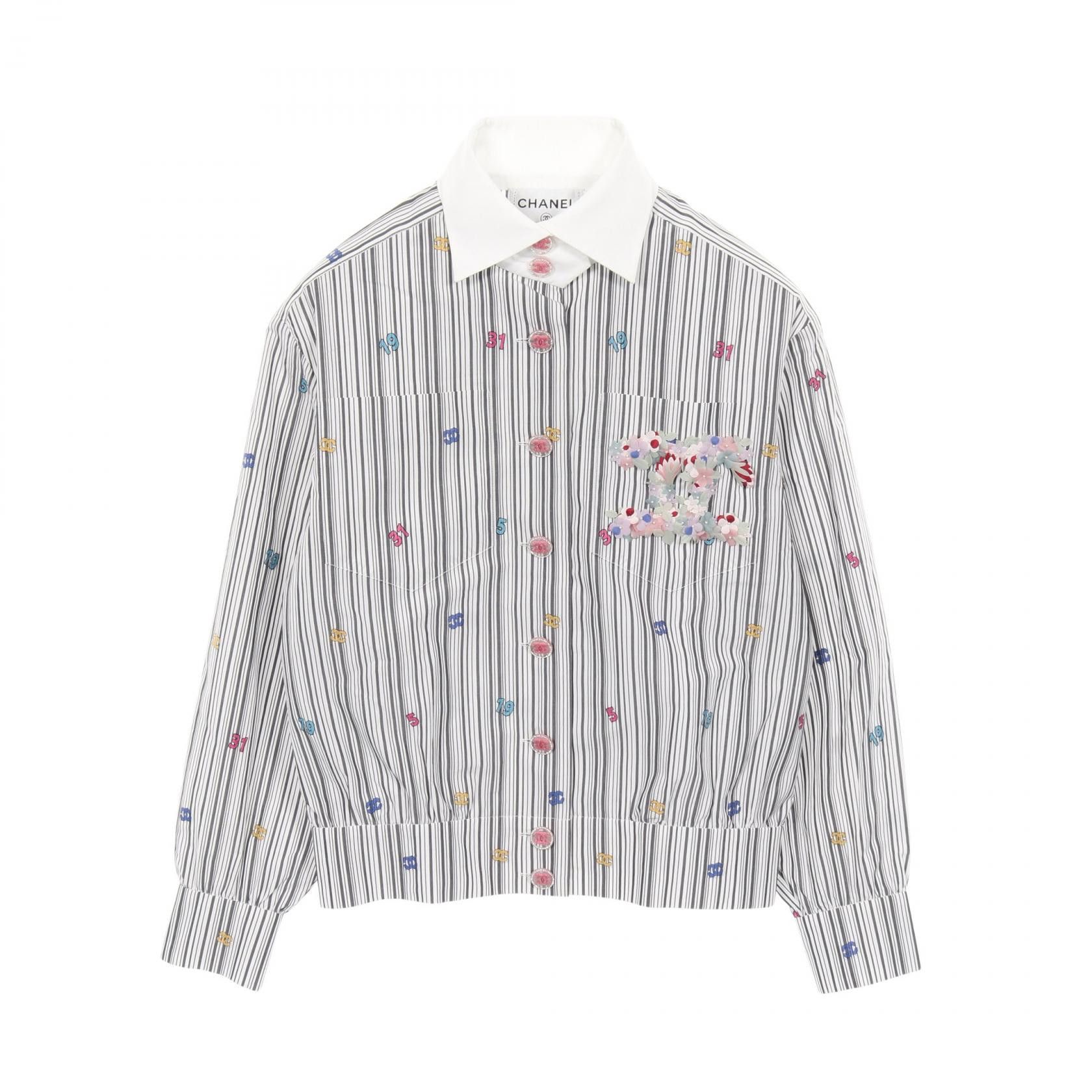 Chanel Chanel CHANEL Cotton Shirt Textile Tops P73926V65463 DUTY FREE for USA Size ONE SIZE - 1 Thumbnail