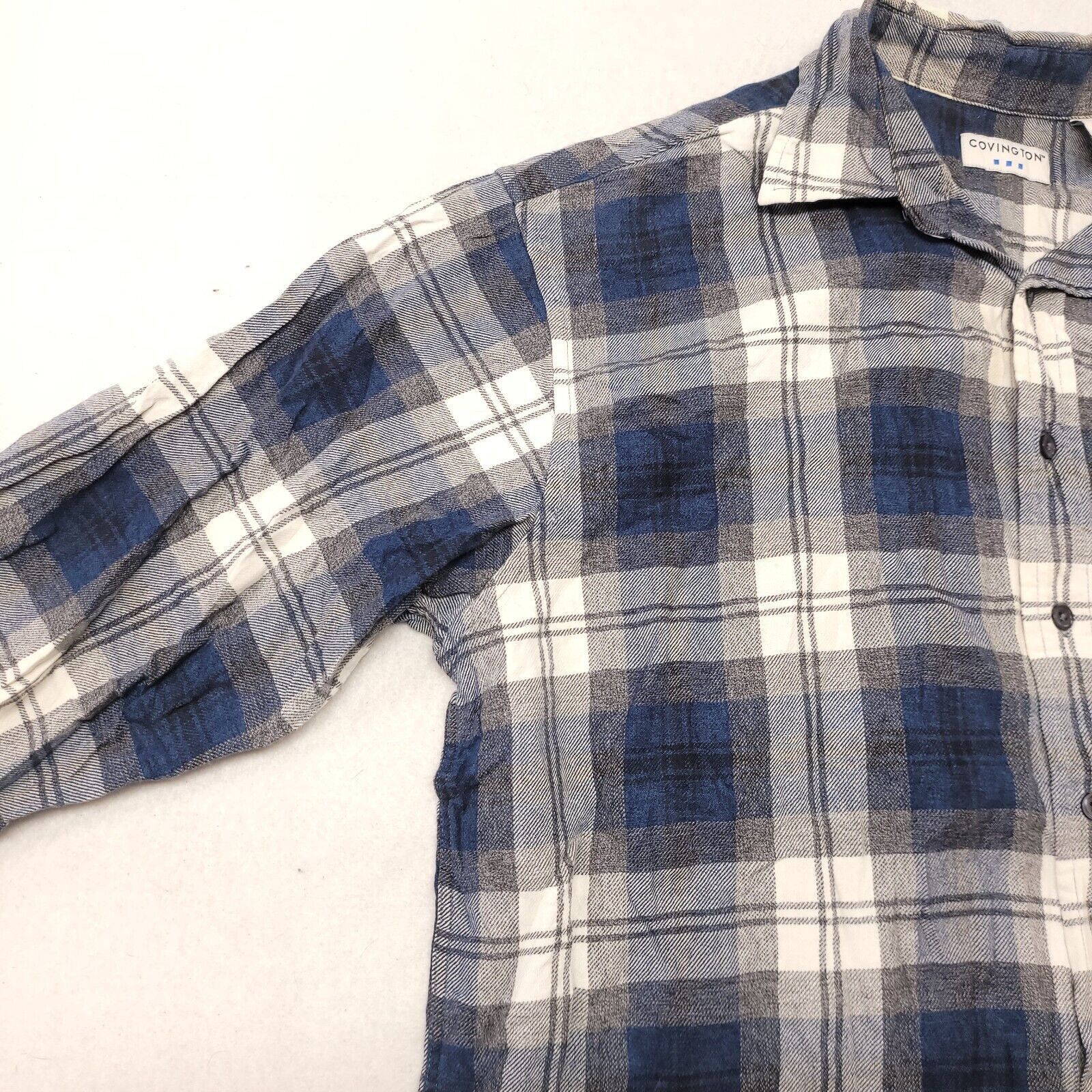 Covington Covington Tartan Flannel Button Shirt Mens Size L Gray Blue Size US L / EU 52-54 / 3 - 4 Thumbnail