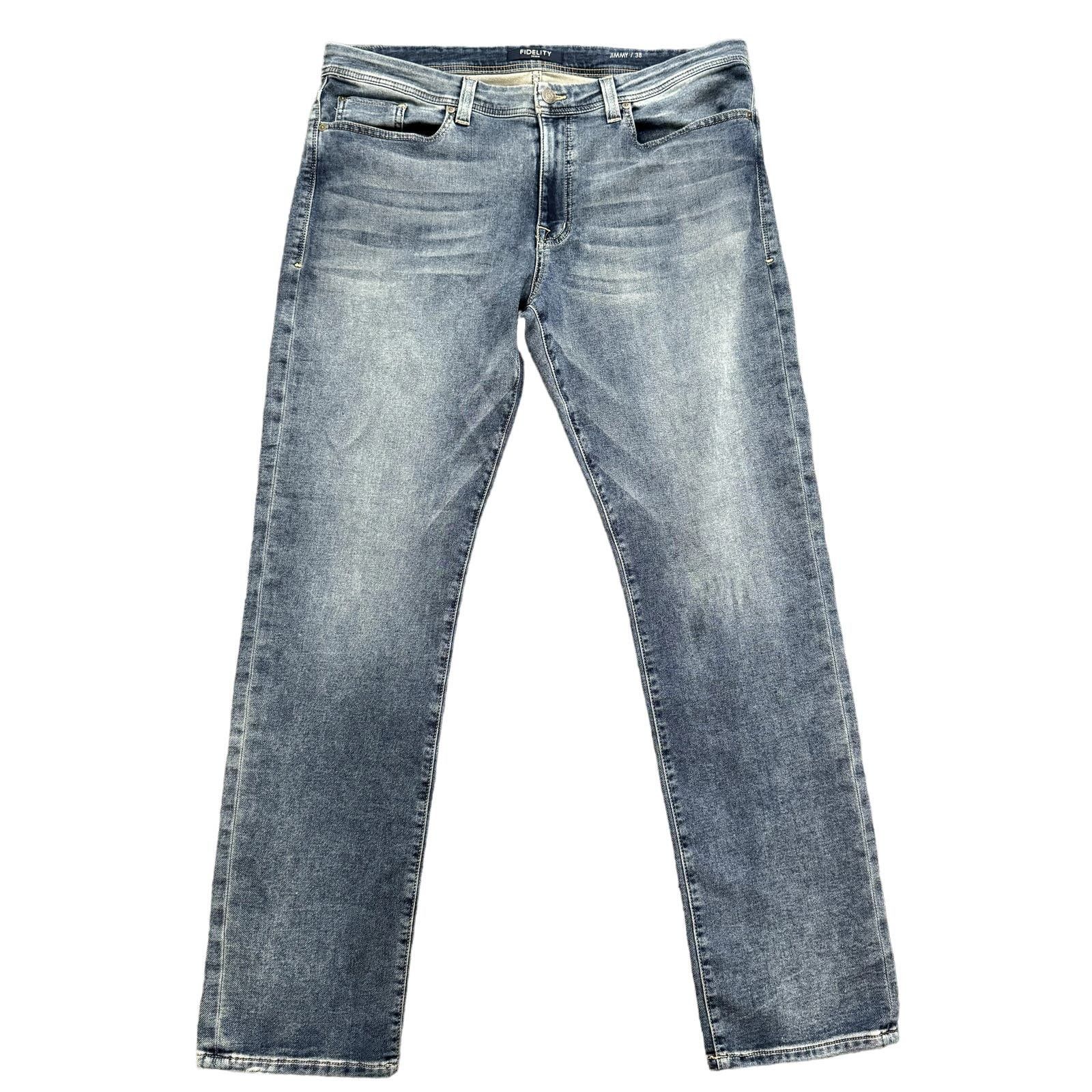 image of Fidelity Denim Jimmy Slim Straight Jeans, Size 38 in Blue, Men's