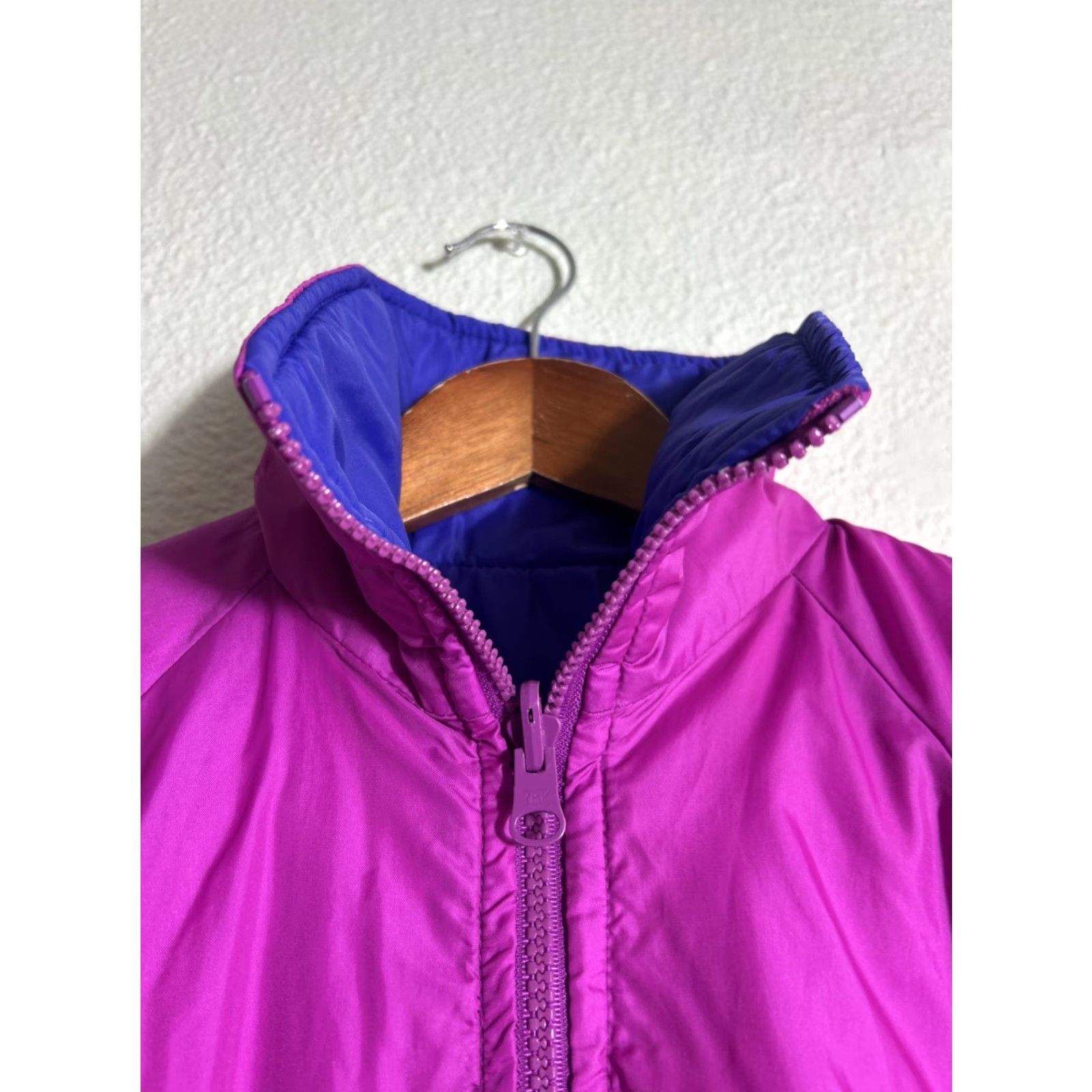 Pinko VINTAGE Columbia Women’s Jacket Reversible 90s Small Pink Purple Full Zip Puffer Size S / US 4 / IT 40 - 4 Thumbnail
