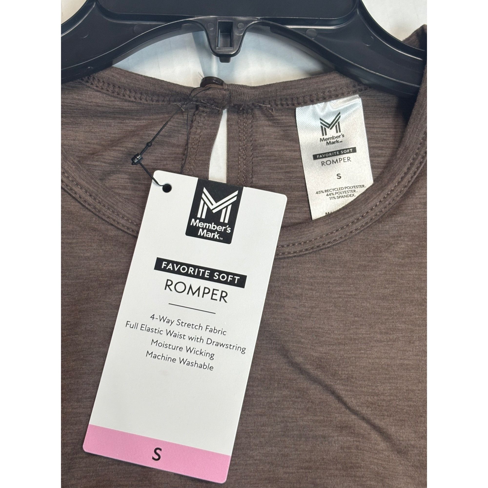 Other Member's Mark Women's Favorite Soft T-shirt Romper, Brown, Size S / US 4 / IT 40 - 6 Thumbnail