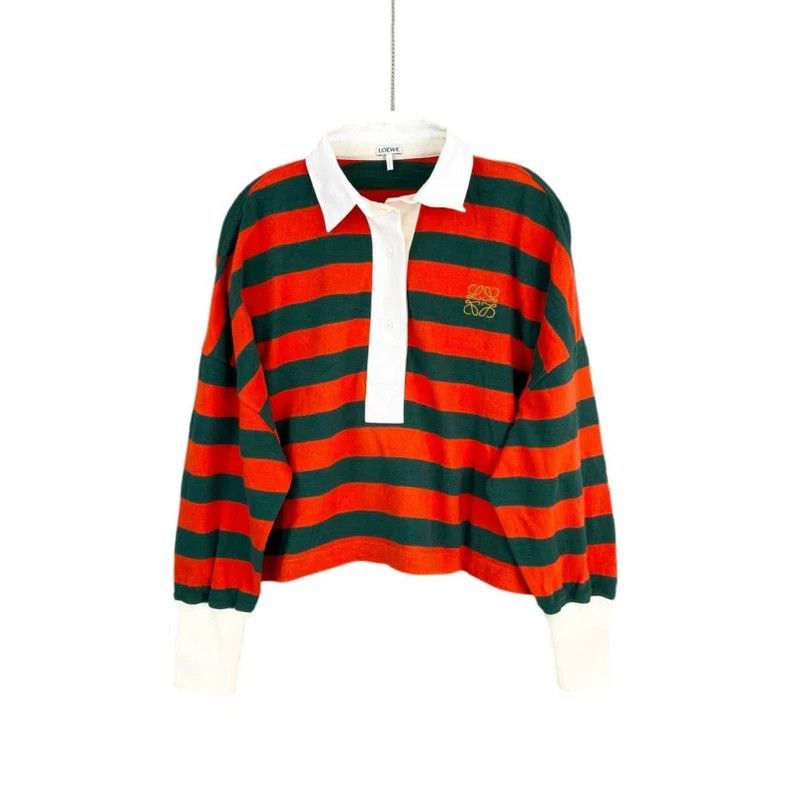Loewe LOEWE Knitted sweater with red and green striped embroider Size XS / US 0-2 / IT 36-38 - 1 Thumbnail