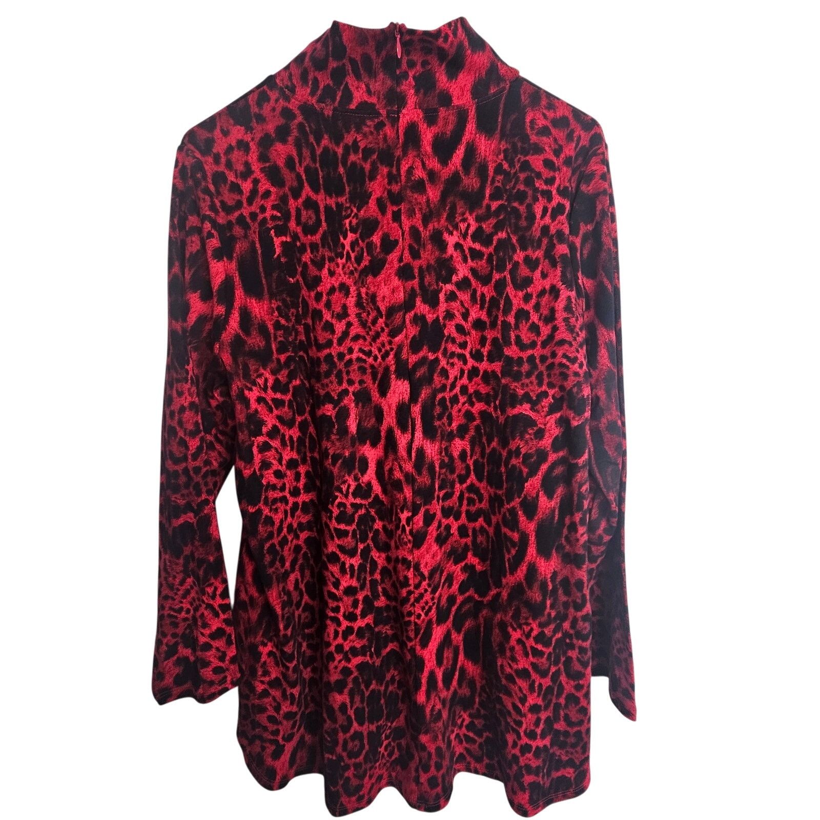 Chicos Chicos Blouse 2 (US L) Leopard Mock LS Artsy Art To Wear Size L / US 10 / IT 46 - 8 Thumbnail