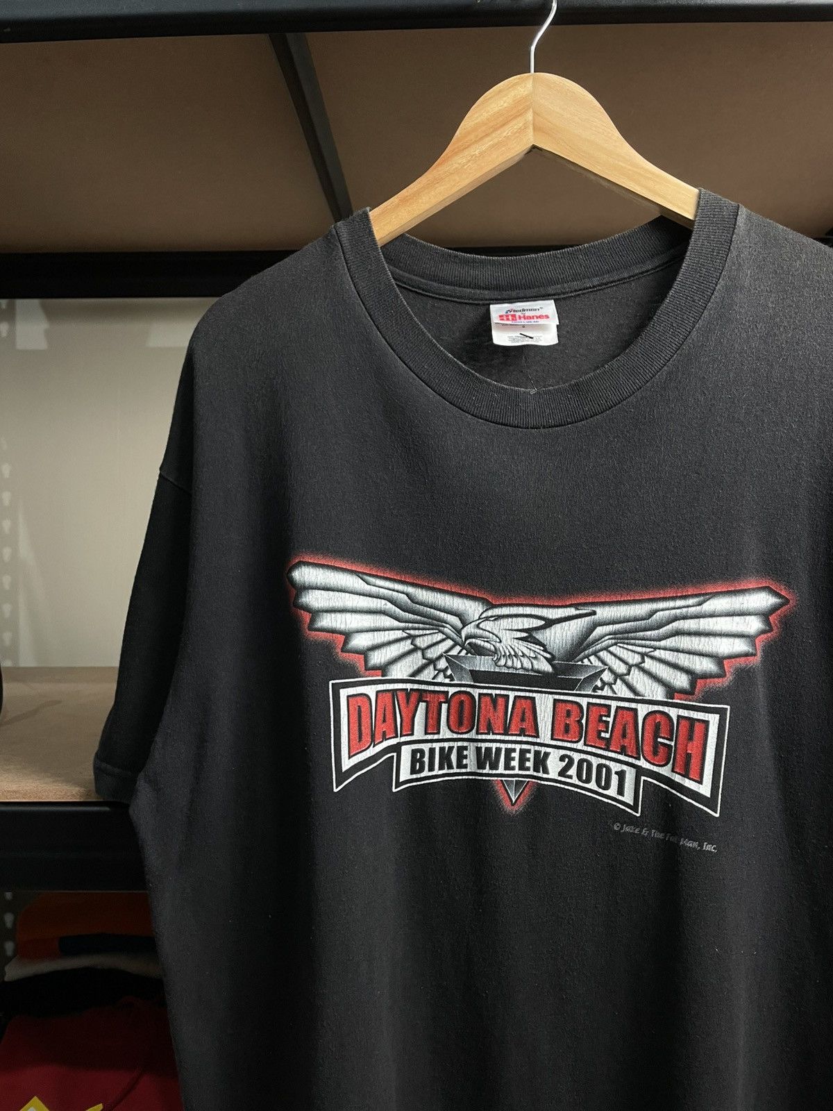 Hanes vintage 2001 Daytona Beach Bike Week t-shirt Size US L / EU 52-54 / 3 - 4 Thumbnail
