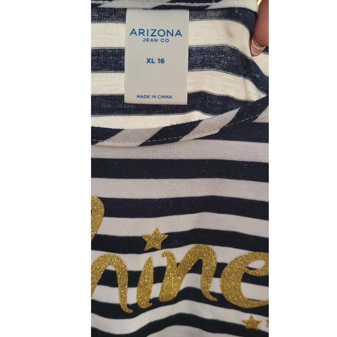 Arizona Jean Co. Arizonia SHINE Black White Stripped Cropped Top Size XL 16 Size US XL / EU 56 / 4 - 4 Thumbnail