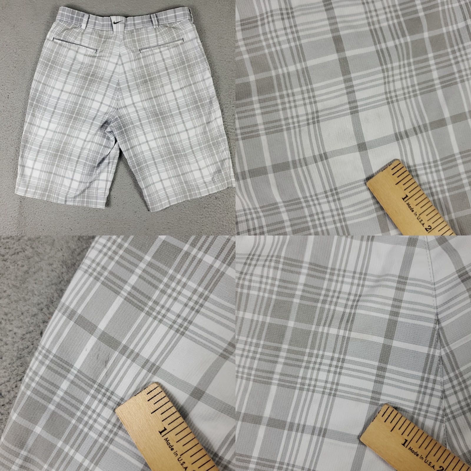 Nike Nike Shorts Mens Size 32 Gray Plaid Dri Fit Front Flat Chino Casual Golf Stain Free Stretch Pockets Front Zip Logo Brand Nike Men Regular Size US 32 / EU 48 - 8 Thumbnail