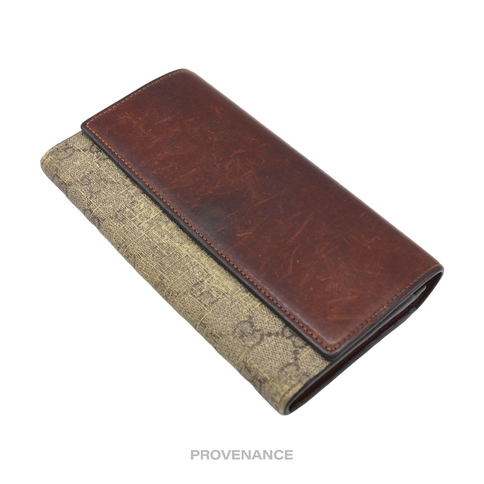 Gucci 🔴 Gucci Snap Long Wallet - GG Supreme Brown Size ONE SIZE - 4 Thumbnail