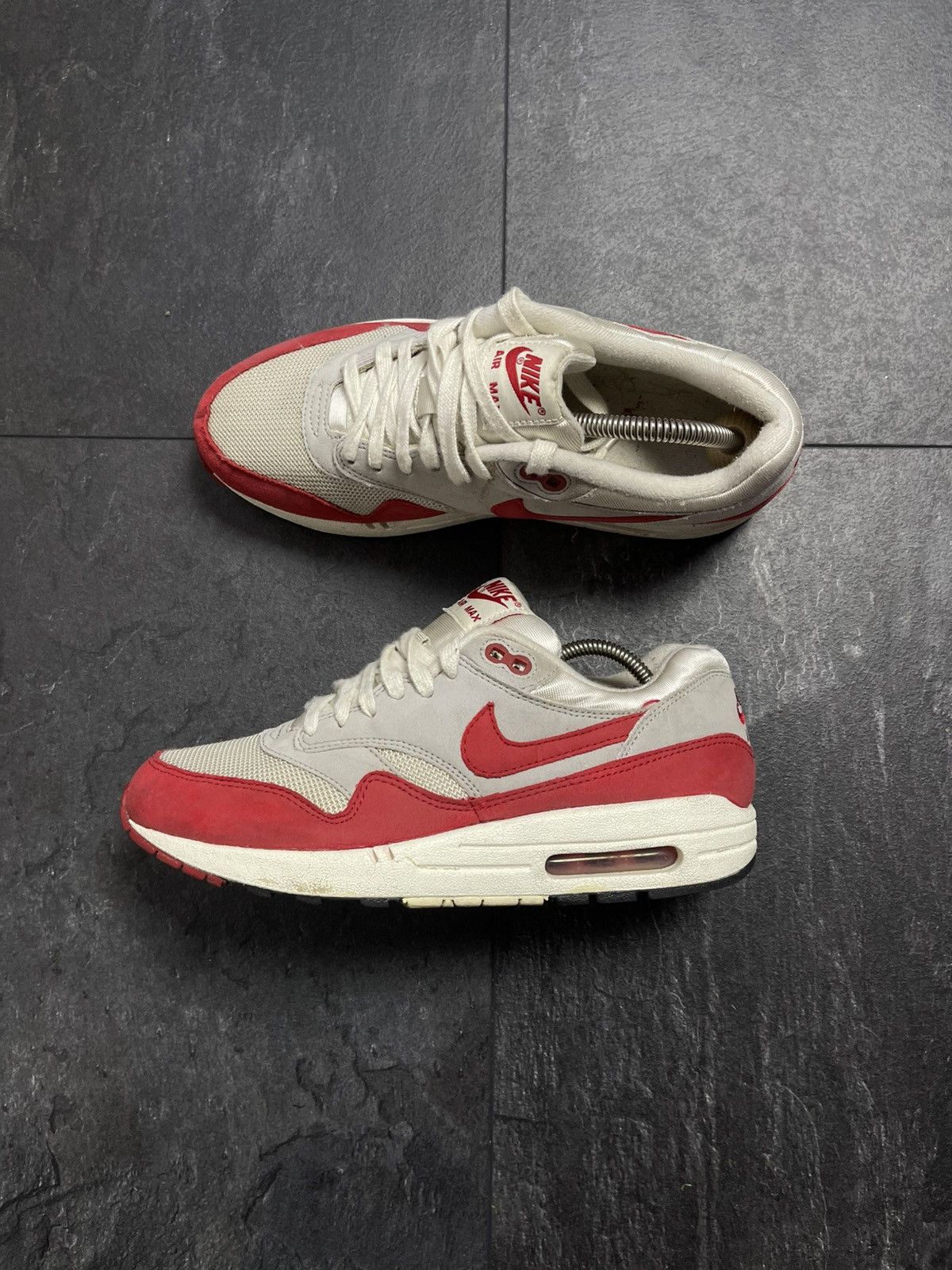 Nike × Streetwear × Vintage Nike Air Max 1 OG Red White Grey Black 2012 Mens Size US 7 / EU 40 - 8 Thumbnail