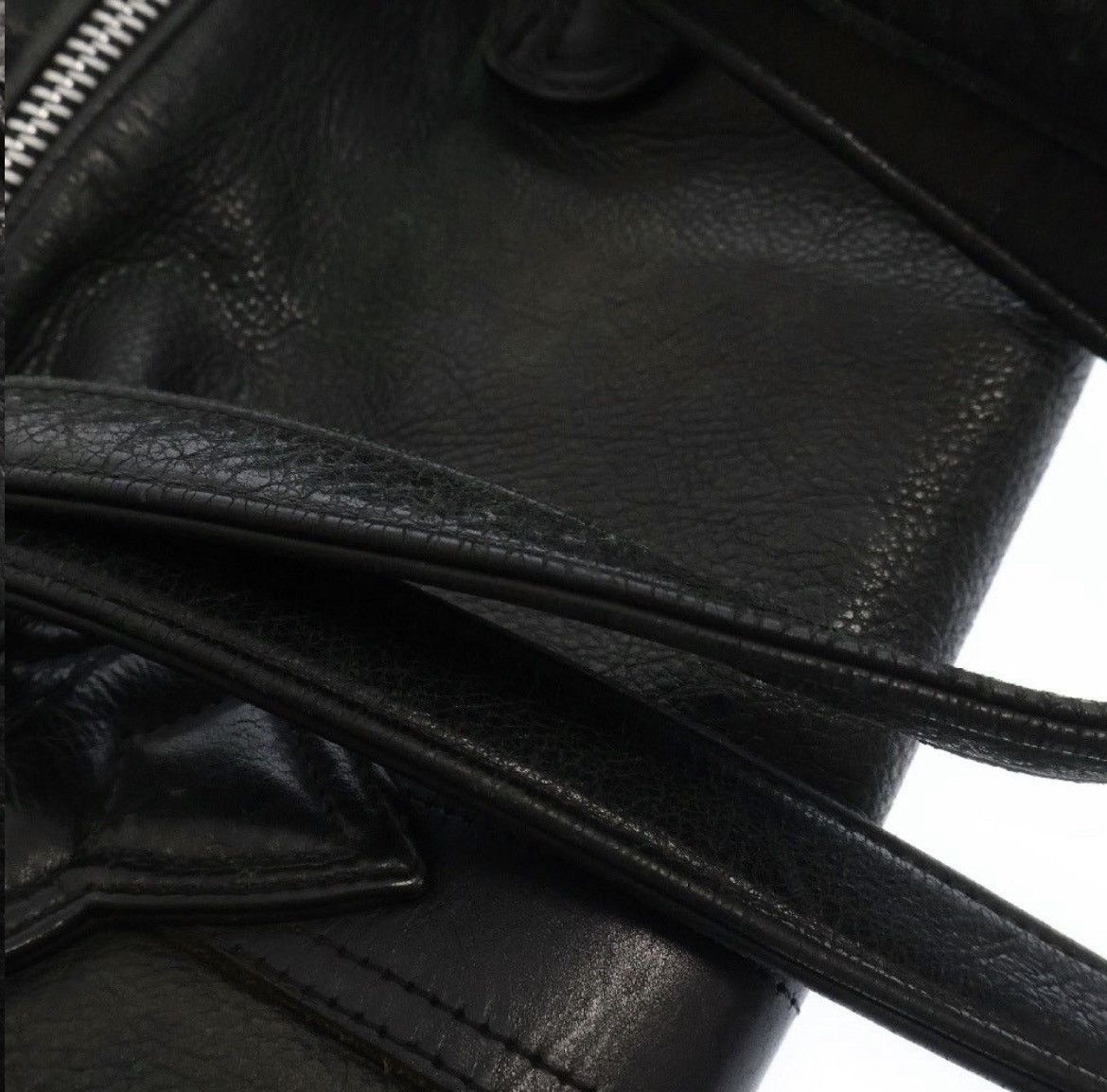 Chrome Hearts Chrome Hearts Duffle Zip Leather Handbag Black Silver Size ONE SIZE - 6 Thumbnail