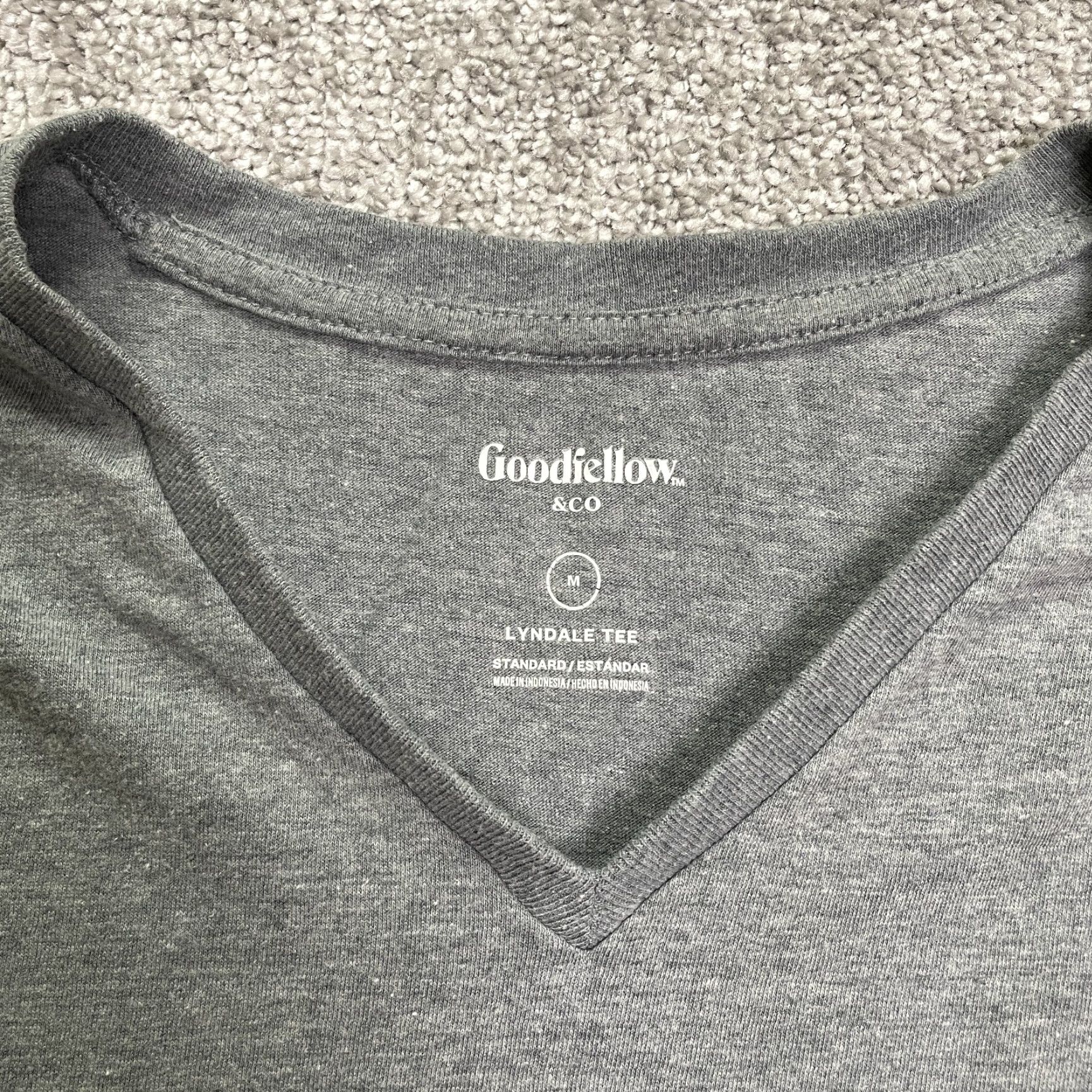 Vintage Goodfellow & Co Gray Cotton V-Neck T-Shirt Mens Small Casual Classic Size US S / EU 44-46 / 1 - 4 Thumbnail
