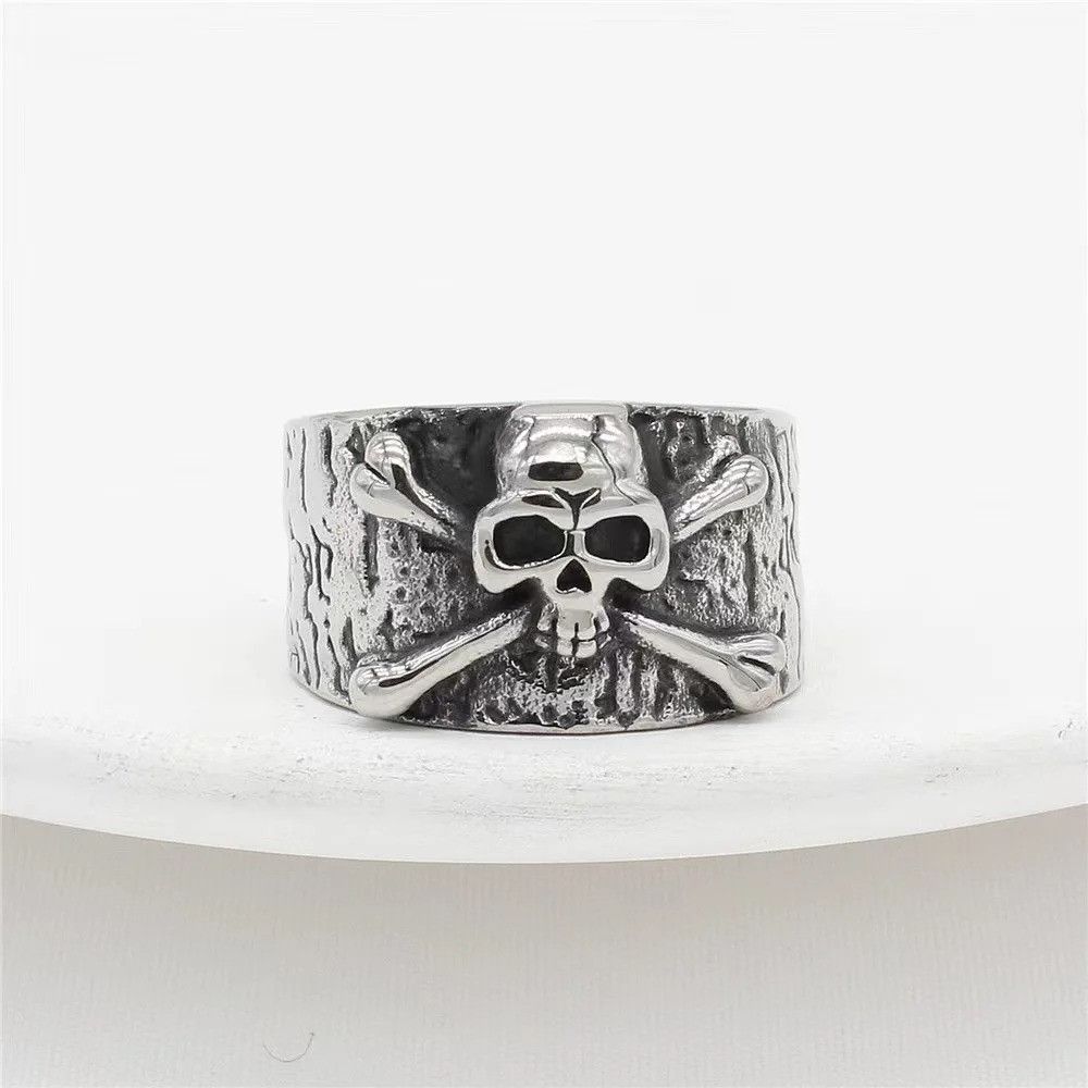 Japanese Brand Retro Skull Wide Ring Size ONE SIZE - 1 Thumbnail