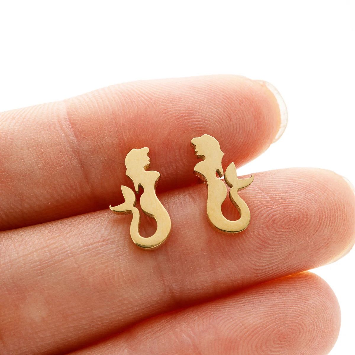 Jewelry Mermaid Stud Earrings Charm Earring Gift Size ONE SIZE - 2 Thumbnail