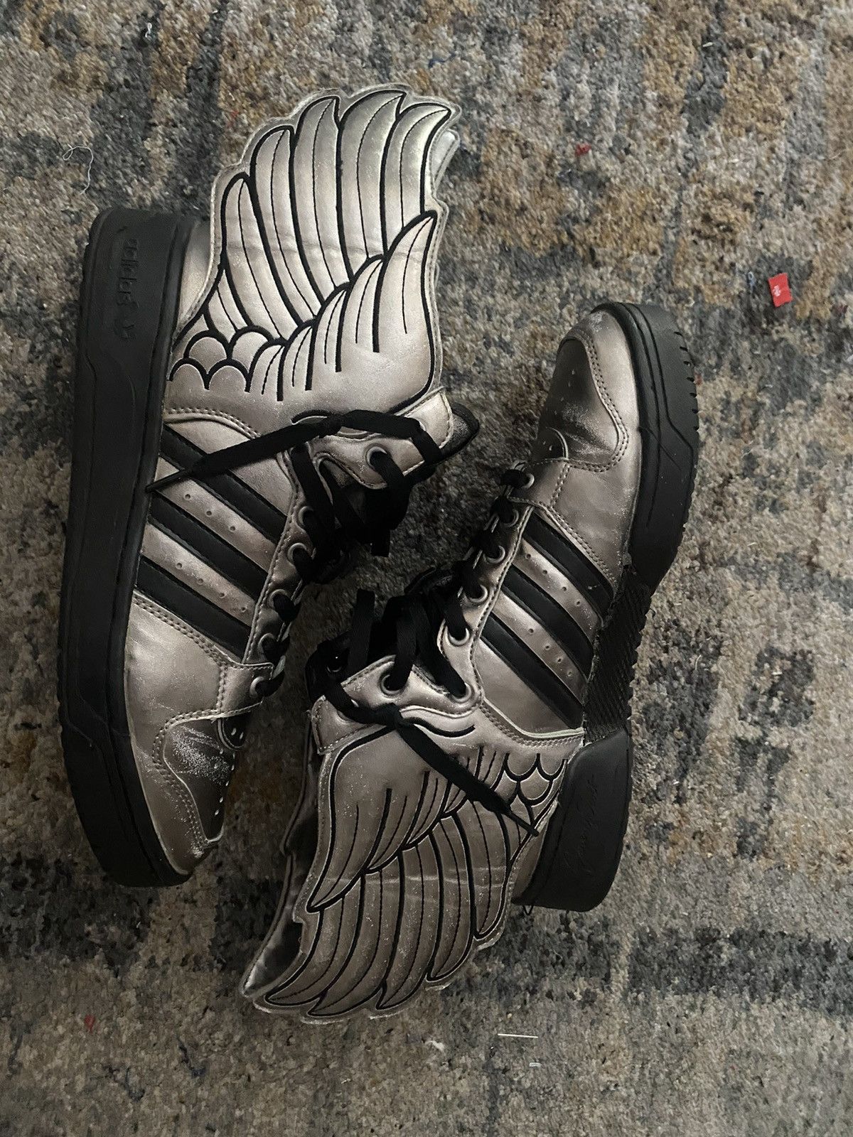 image of Jeremy Scott Wing Sneakers in Silver, Men's (Size 11)
