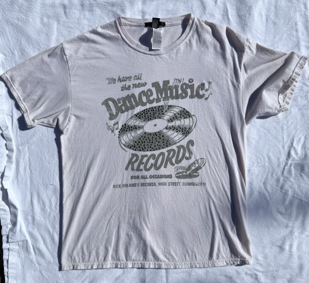 Band Tees × Designer Dance Music Records Graphic Stone Gem Studded Tee Size US M / EU 48-50 / 2 - 2 Thumbnail