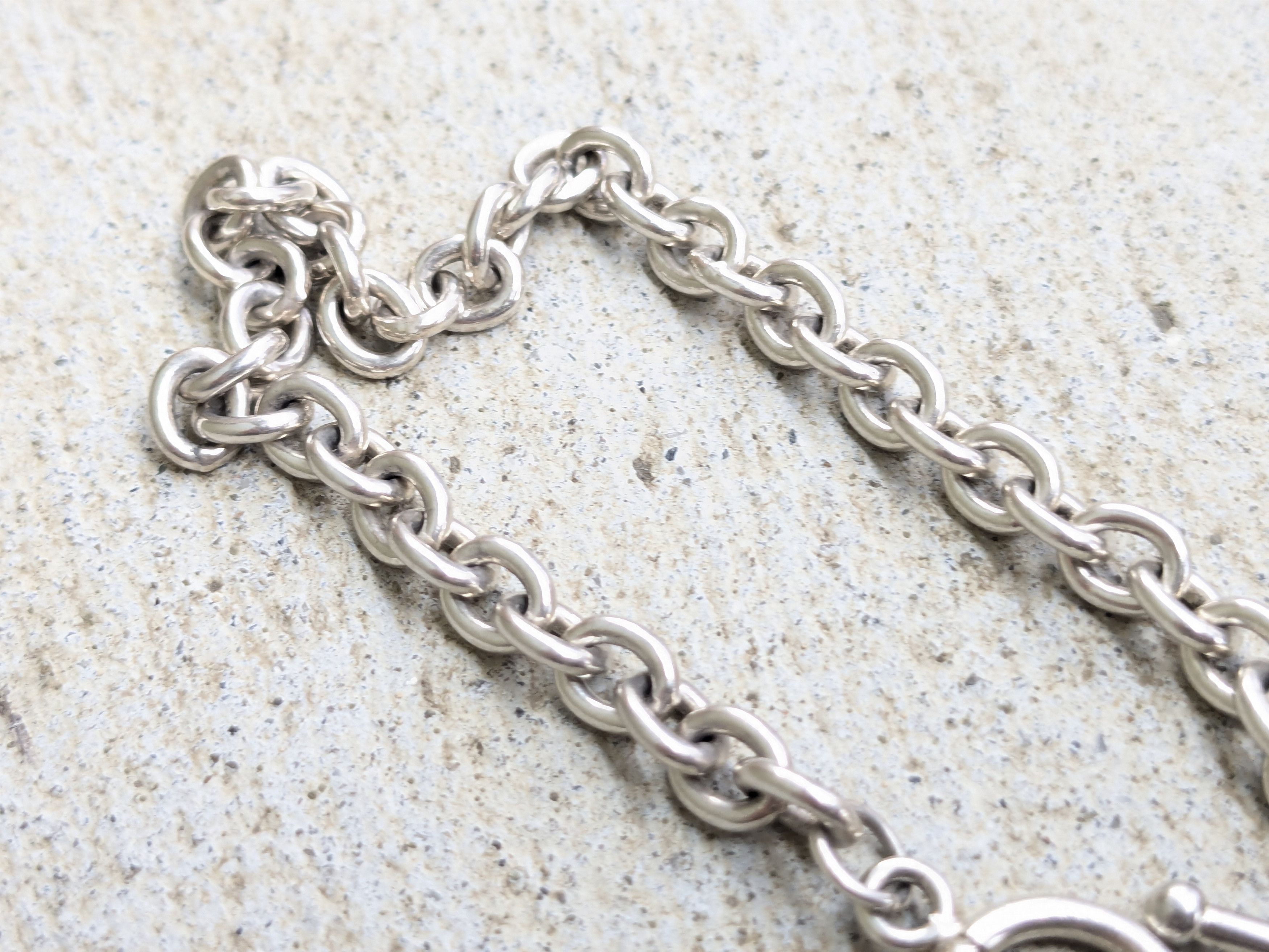 Jewelry Vintage Sterling Silver Bracelet Round Rolo Chain 7.5" Y2K Size ONE SIZE - 7 Thumbnail
