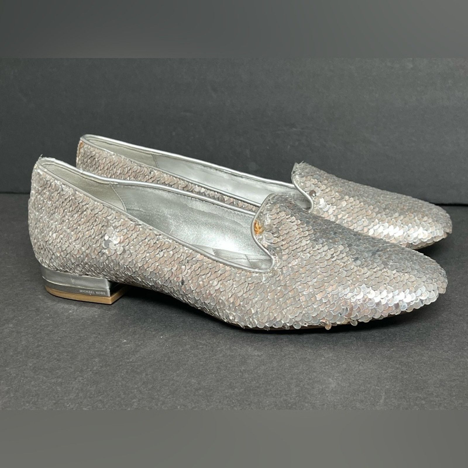 Michael Kors Michael Kors Women's Silver Glitter Slip-On Ballet Flats Size US 8.5 / IT 38.5 - 3 Thumbnail