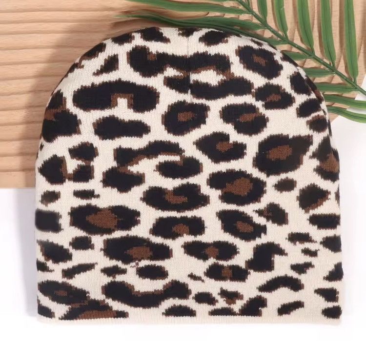 Japanese Brand Leopard Autumn Winter Causal Hip Hop Beani Size ONE SIZE - 3 Thumbnail