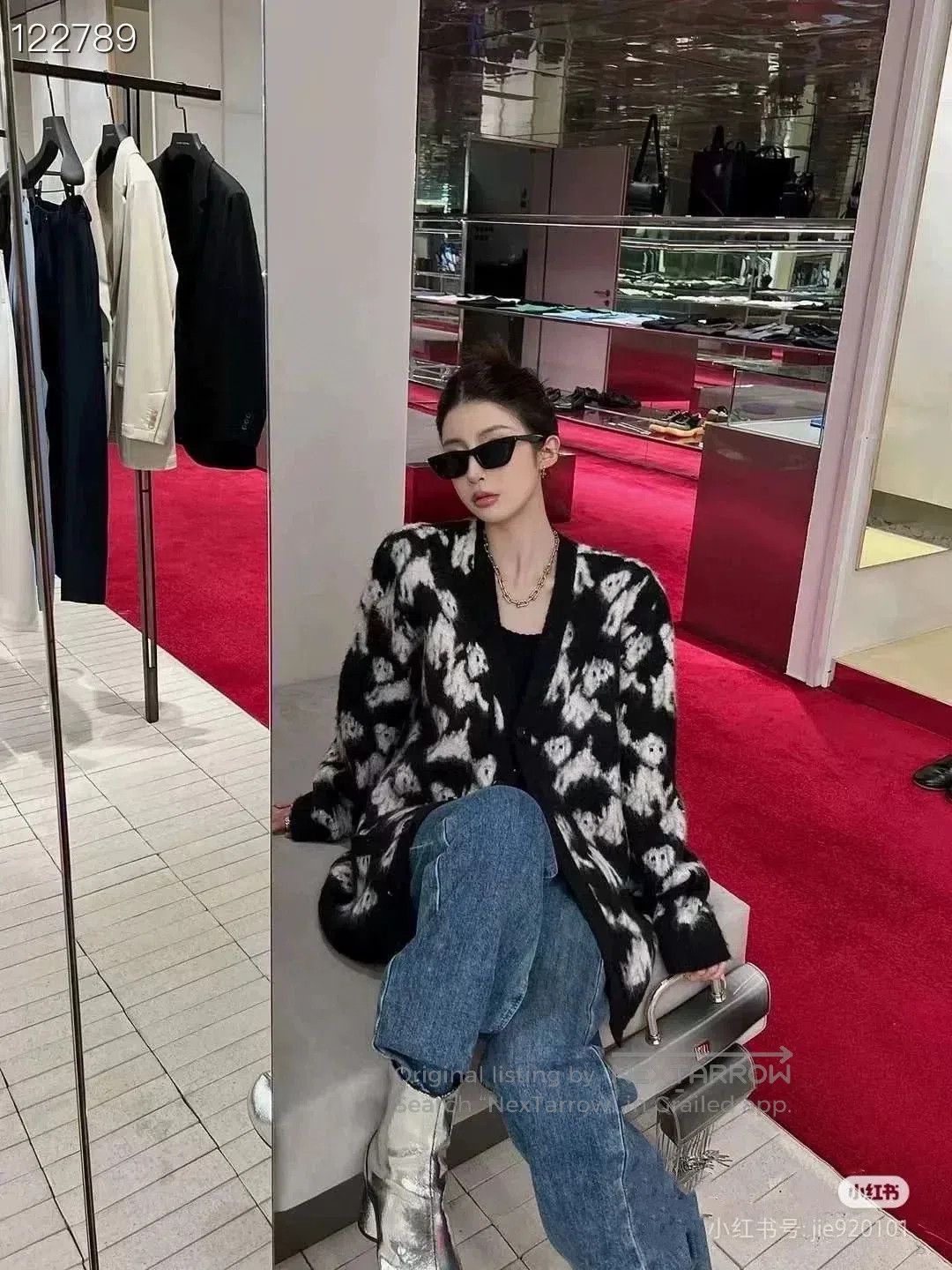 Celine Celine Amy Dorian SS22 Dog Jacquard Brushed Wide. Size XS / US 0-2 / IT 36-38 - 8 Thumbnail