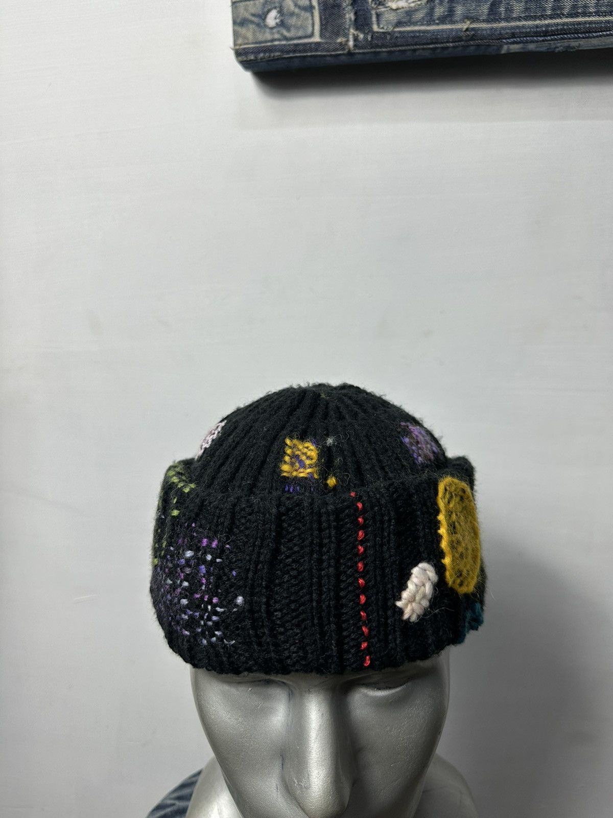 Handmade Nice Design Multicolored Art Knitted mending Beanie Hats Size ONE SIZE - 5 Thumbnail