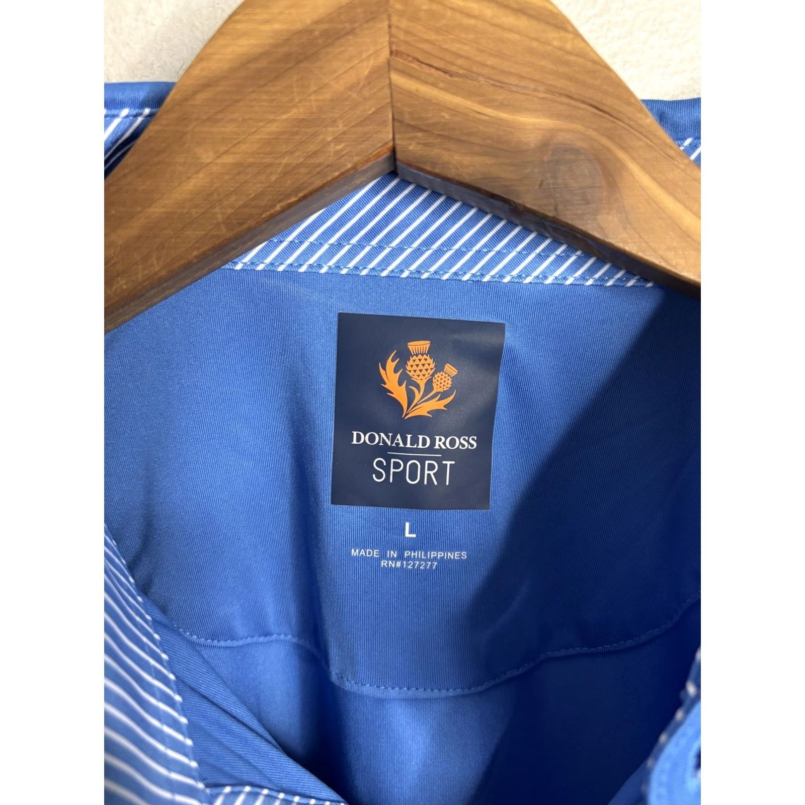 Vintage Donald Ross Polo Shirt Mens Large Blue Embroidered Sport Golf Performance Lightweight Short Sleeve Wrinkle Resistant Breathable Size US L / EU 52-54 / 3 - 4 Thumbnail