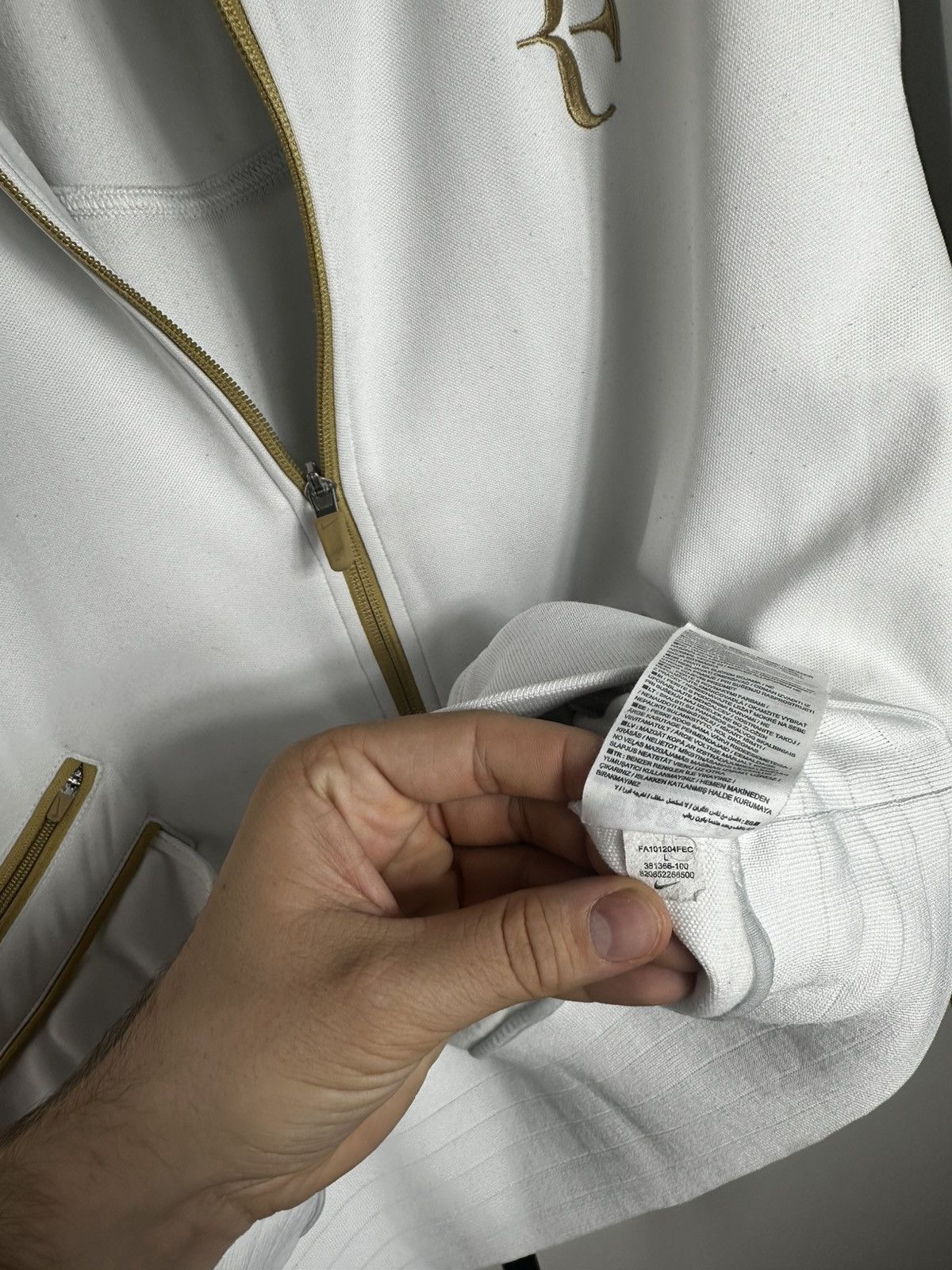Nike Nike Roger Federer RF Dri-Fit Track Jacket White Gold L Size US L / EU 52-54 / 3 - 7 Thumbnail