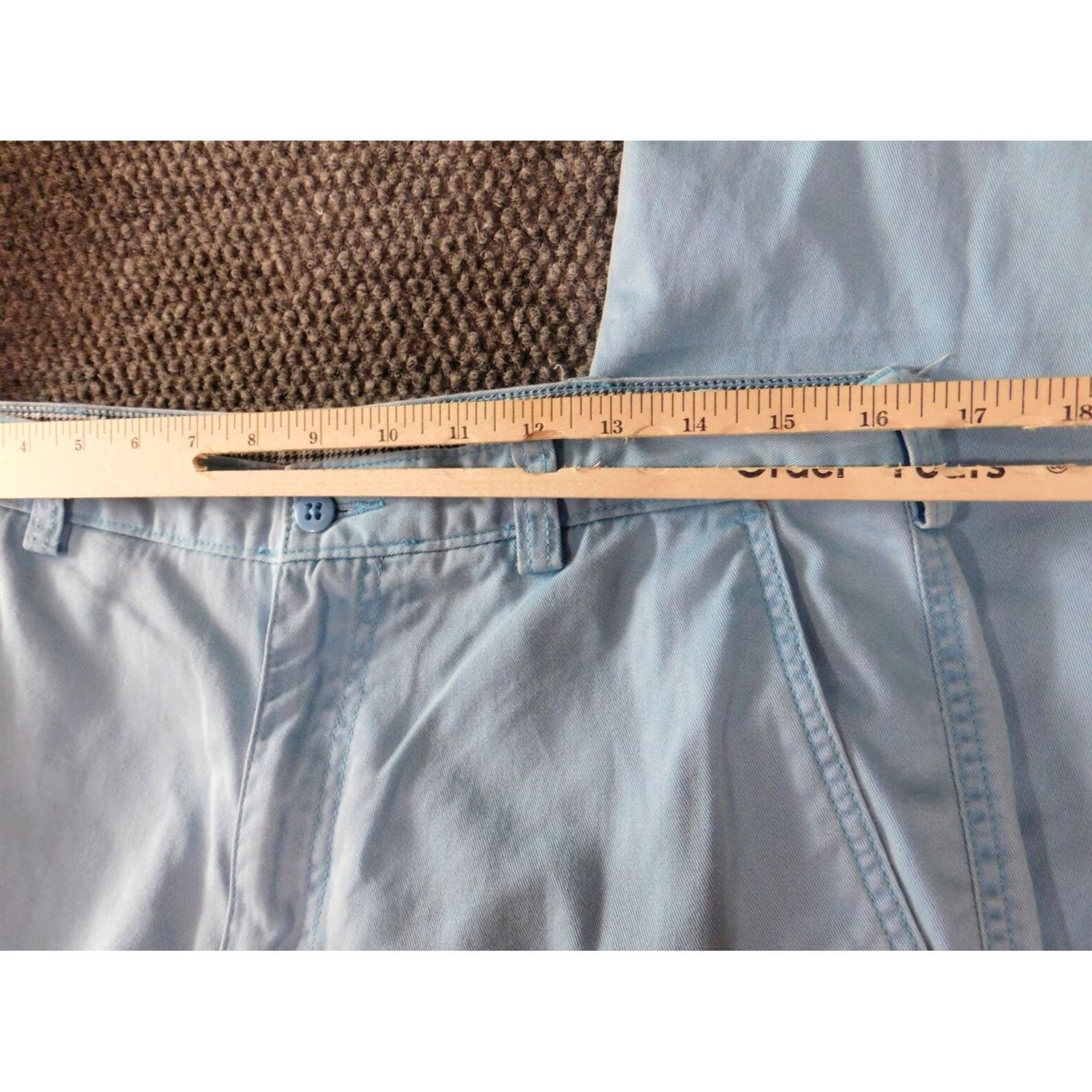 Cremieux Cremieux Pants 32x29 Blue Straight Chino Classic Mens Regular Flat Front Knit Cotton Zip Front Travel Modern Size US 32 / EU 48 - 6 Thumbnail