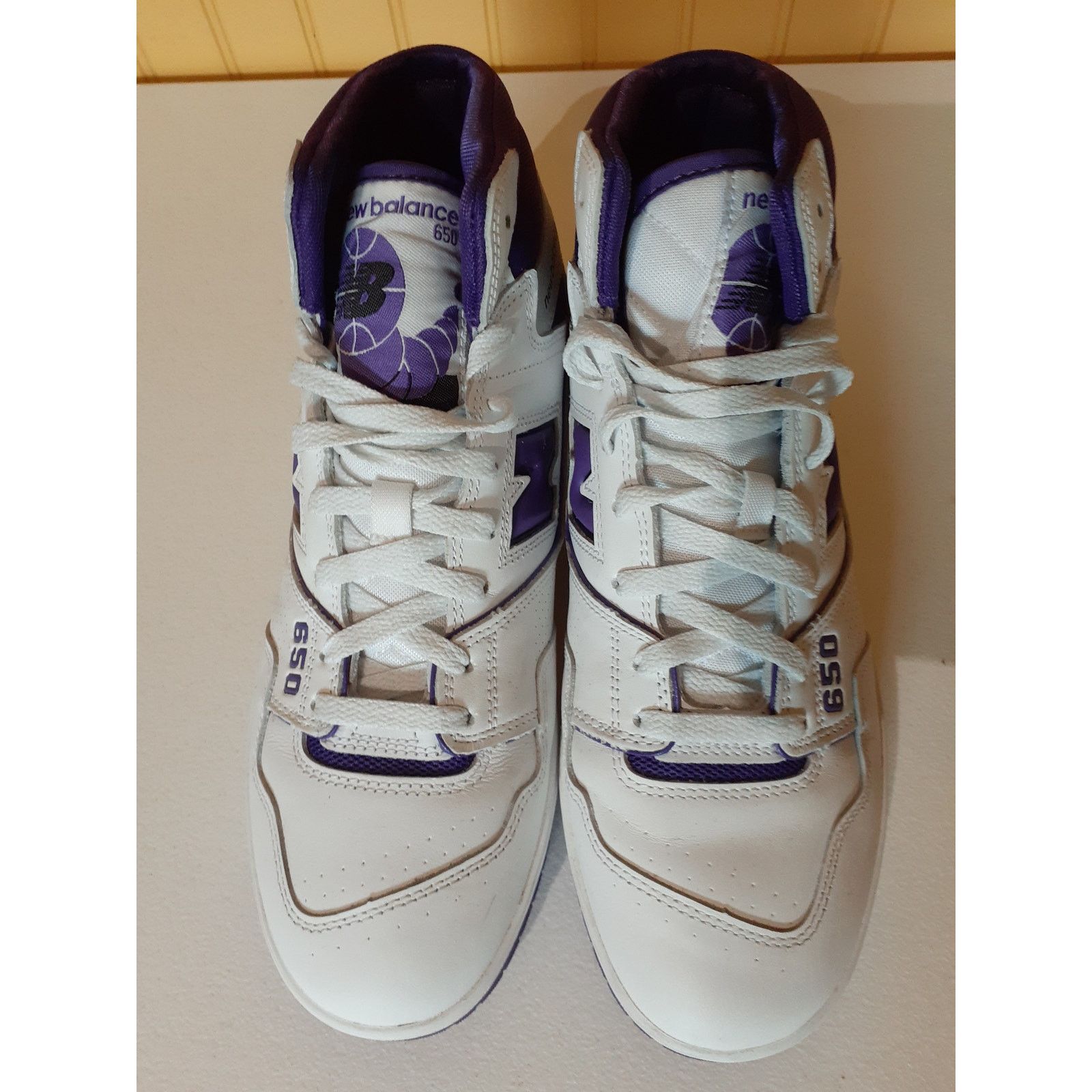 New Balance New Balance Men's 650 Sneaker White/Purple Size 10.5 Size US 10 / EU 43 - 2 Thumbnail
