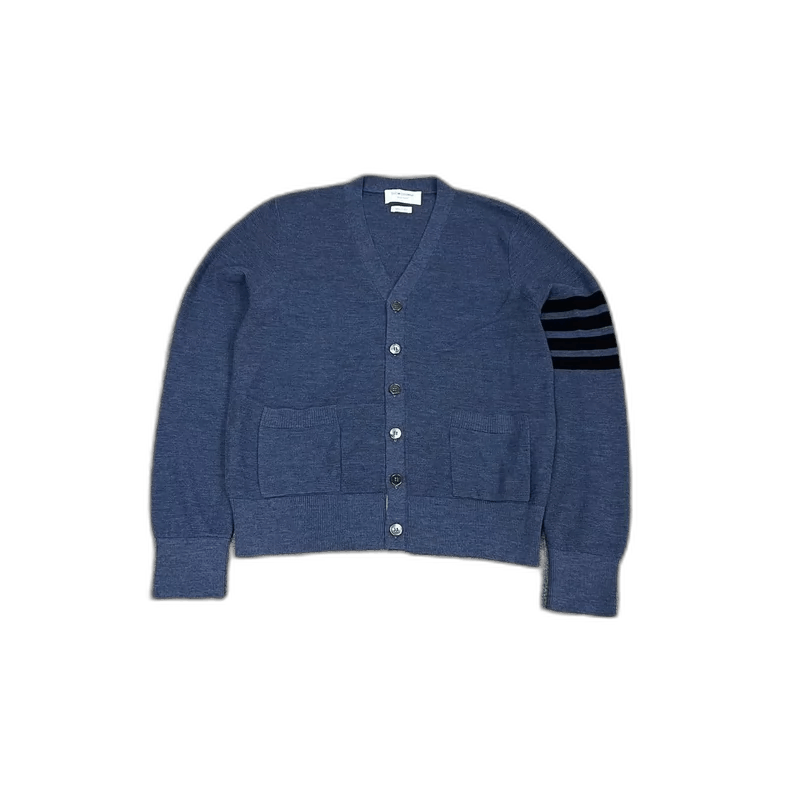 Thom Browne Thom Browne Navy Wool Knit Cardigan Size US S / EU 44-46 / 1 - 1 Thumbnail