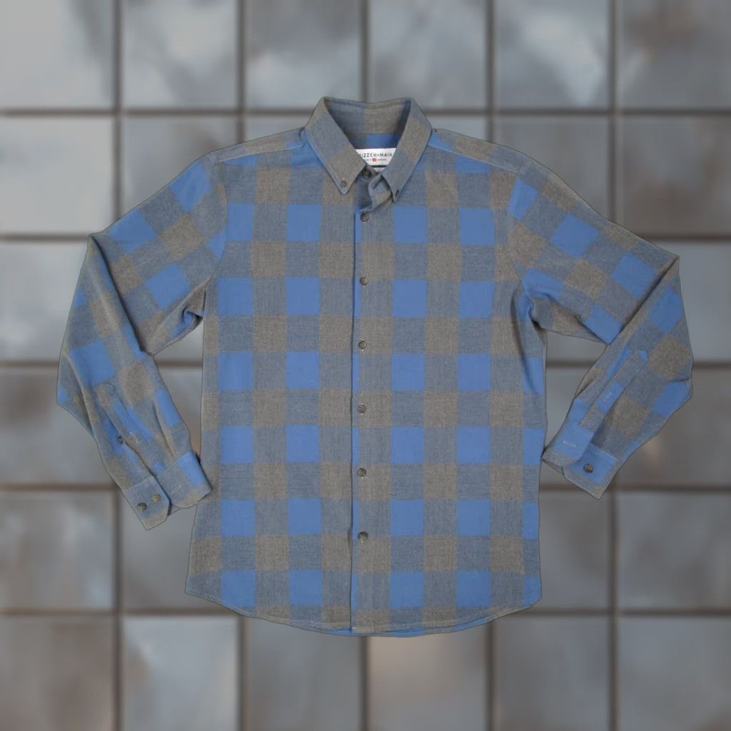 Mizzen+Main Mizzen+Main Shirt Mens Large Blue Check Trim Fit Button Up Work Made in USA Size US L / EU 52-54 / 3 - 1 Thumbnail