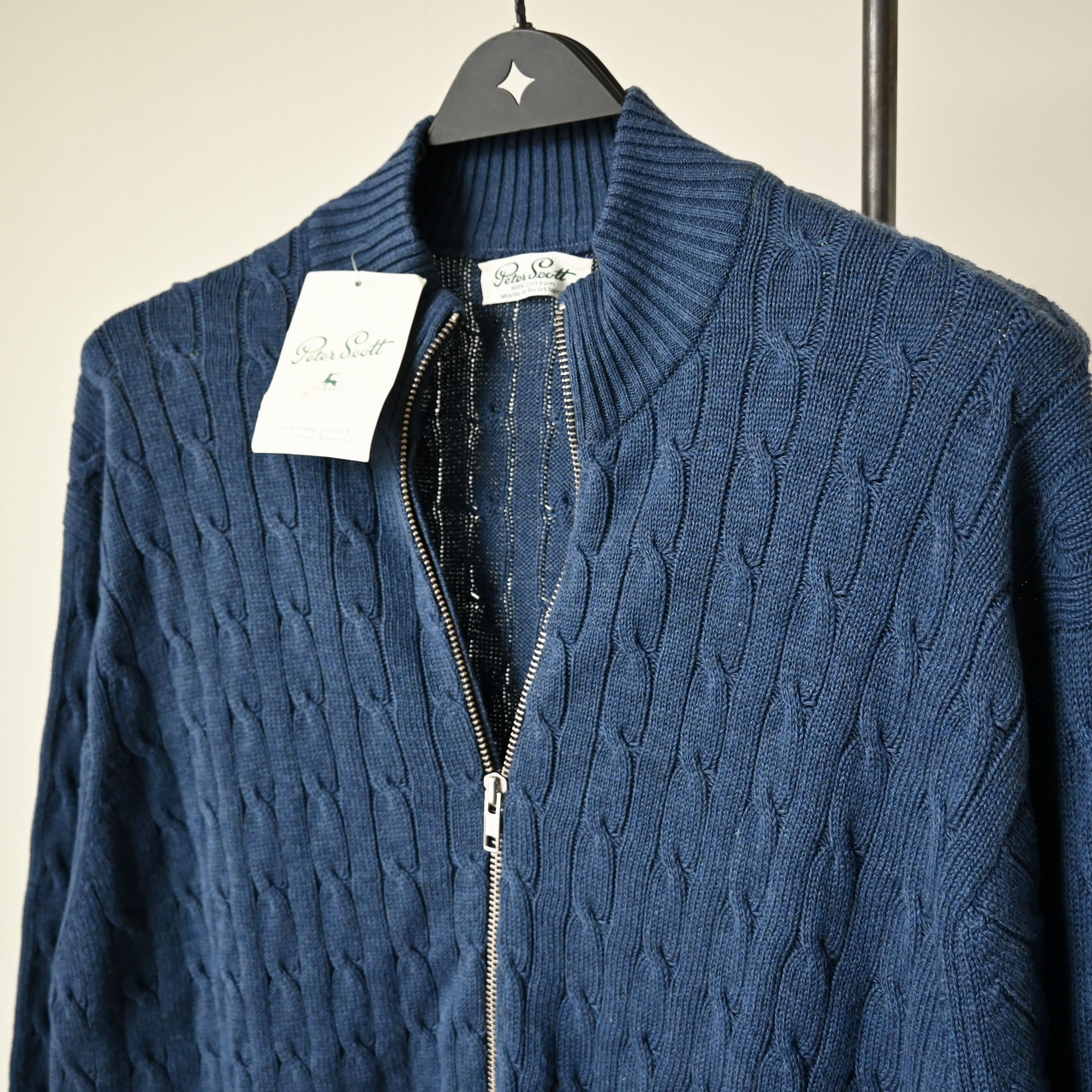 Vintage DEADSTOCK, vintage 1990s Peter Scott zip-up cotton sweater Size US M / EU 48-50 / 2 - 6 Thumbnail